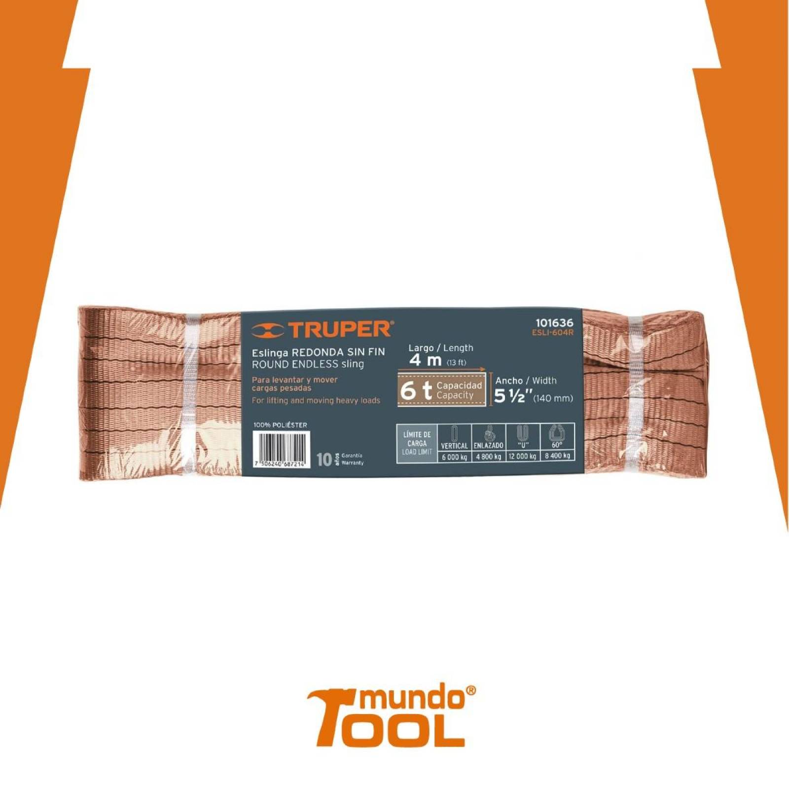 Eslinga redonda sin fin 6 ton x 4 m 