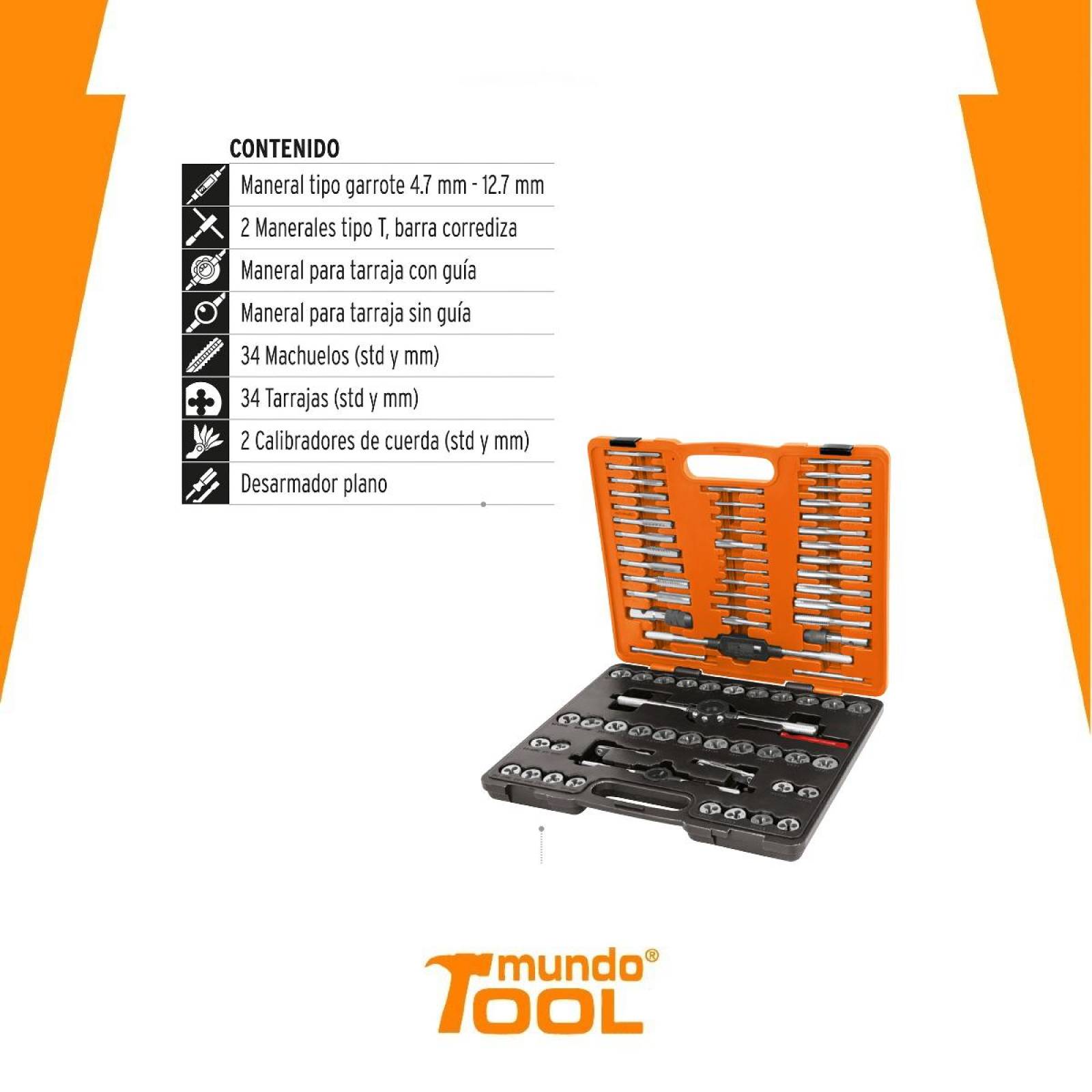 Juego De Machuelos Y Tarrajas 76 Piezas Truper 