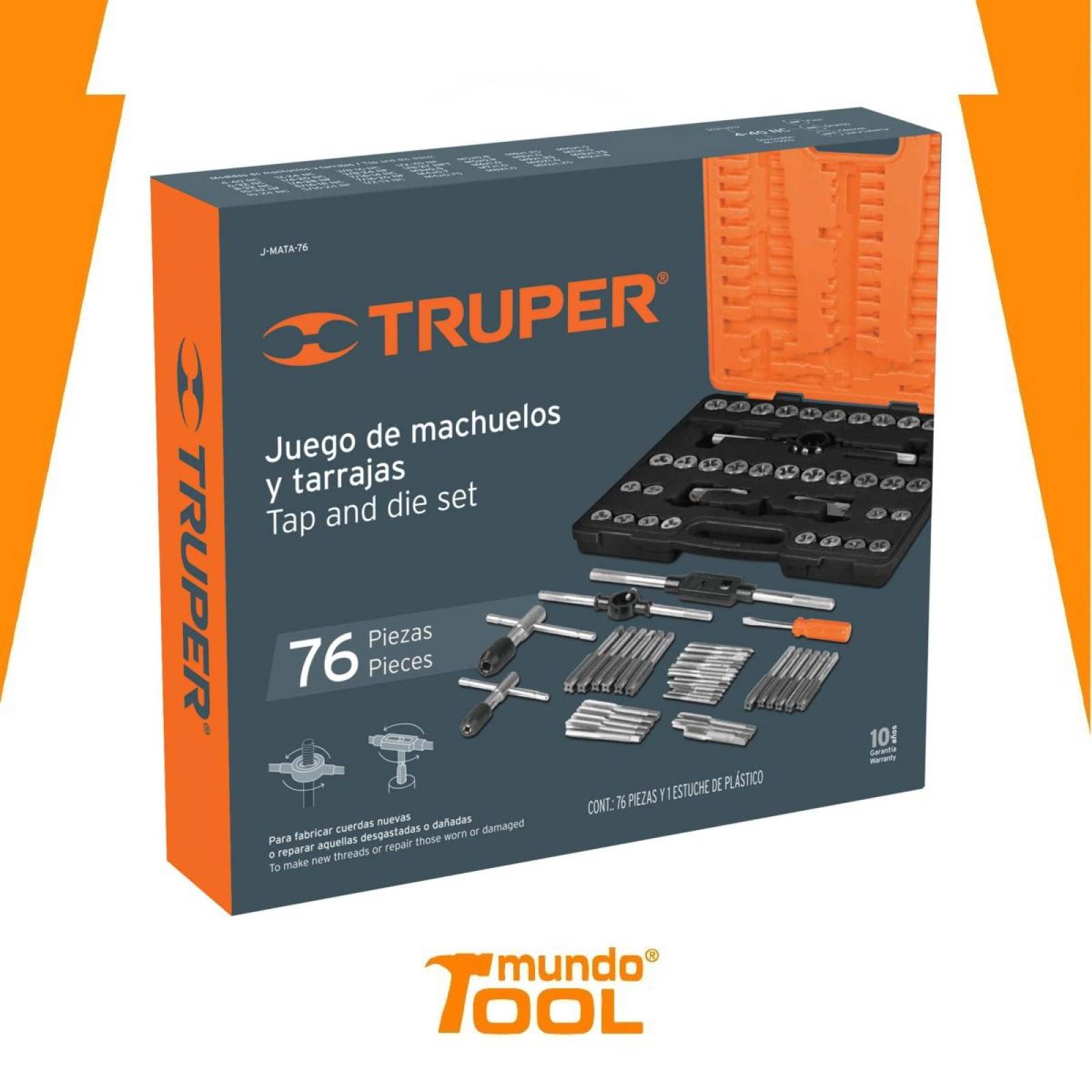 Juego De Machuelos Y Tarrajas 76 Piezas Truper 