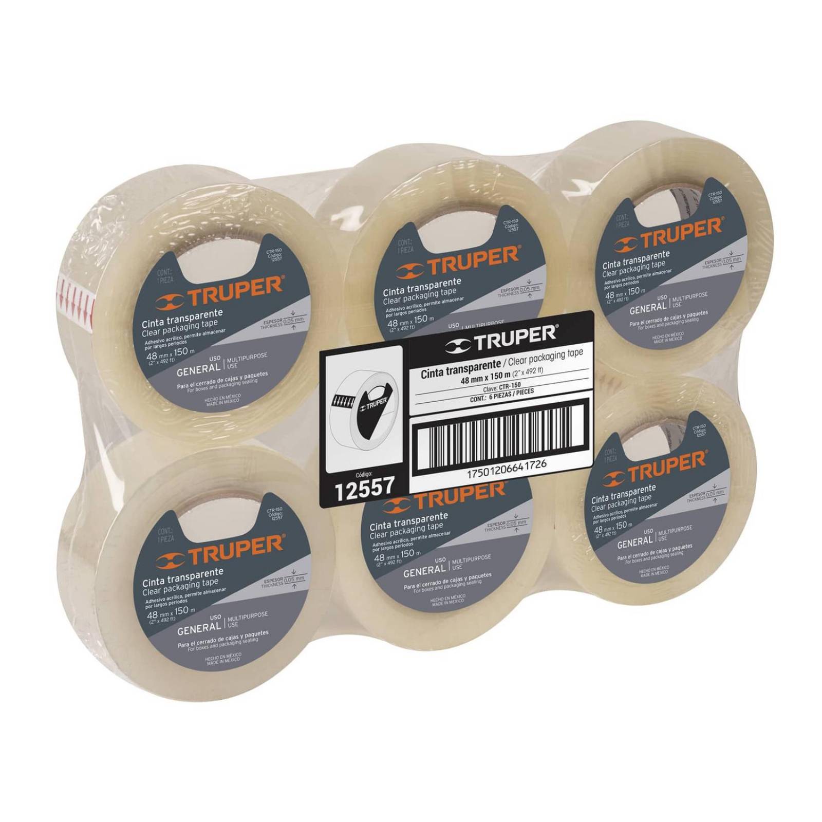 Cinta Transparente 150m Truper 