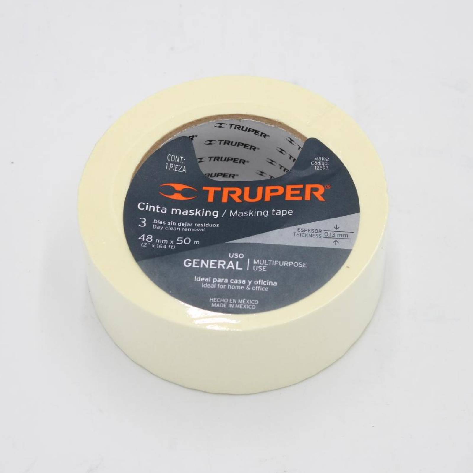 Cinta masking tape de 2" x 50 m, Truper 