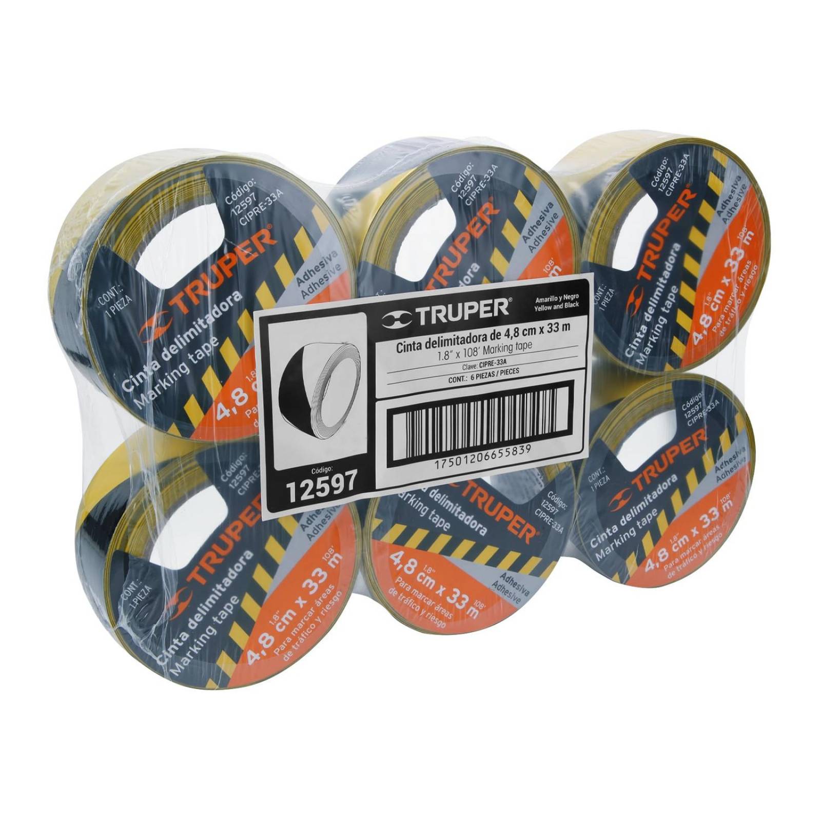 Cinta De Precaución 18m Amarilla Truper 