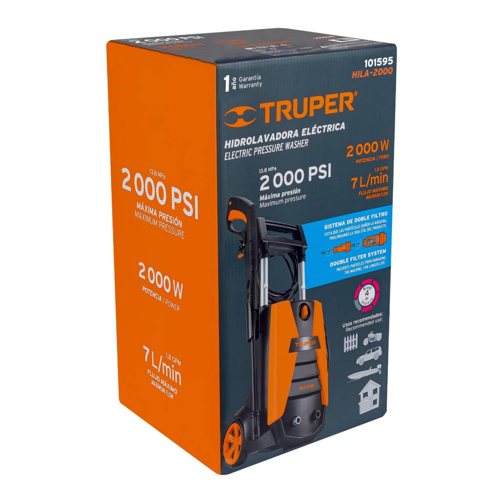 Hidrolavadora eléctrica 2000 PSI, Truper 