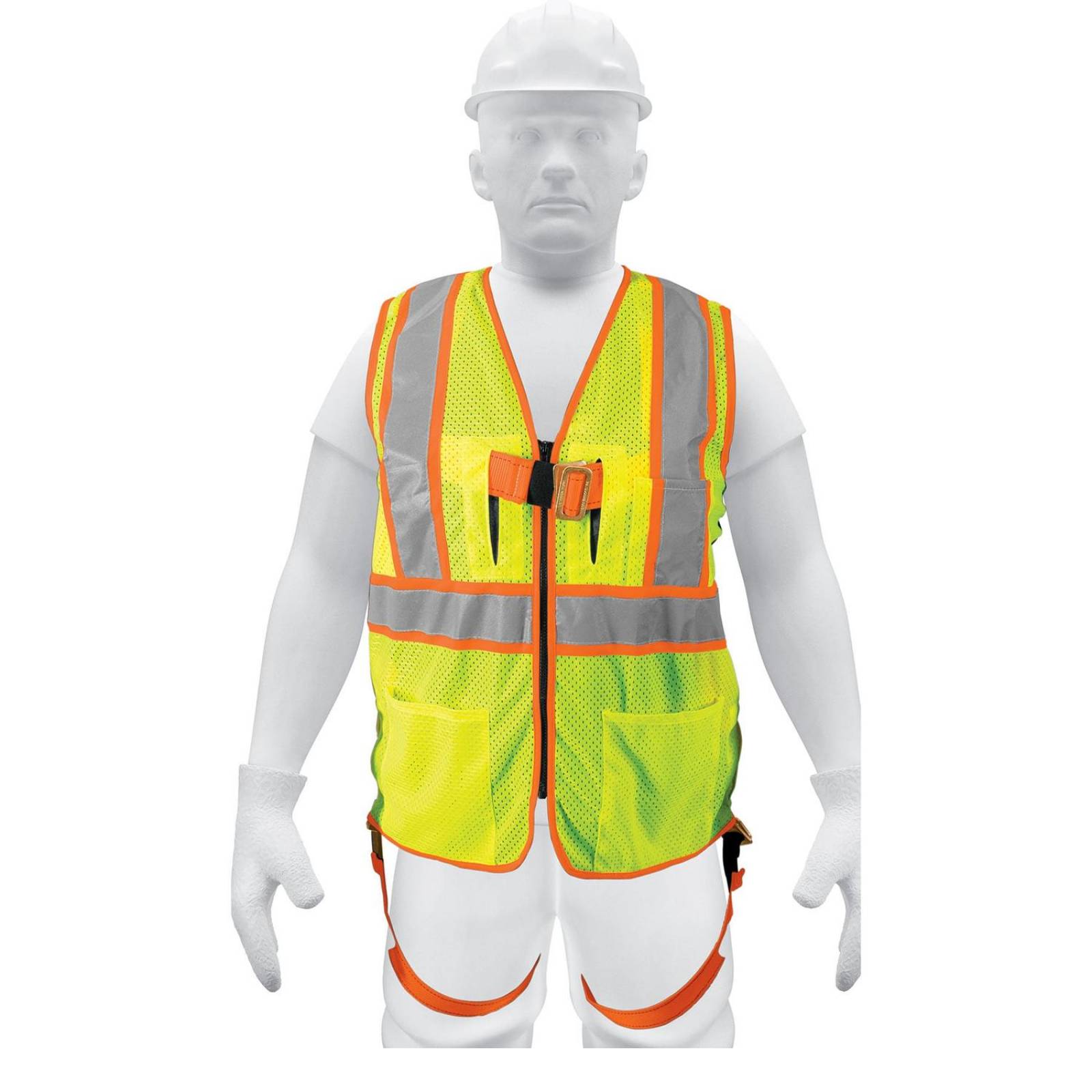 Chaleco de seguridad para arnés, alta visibilidad, verde 