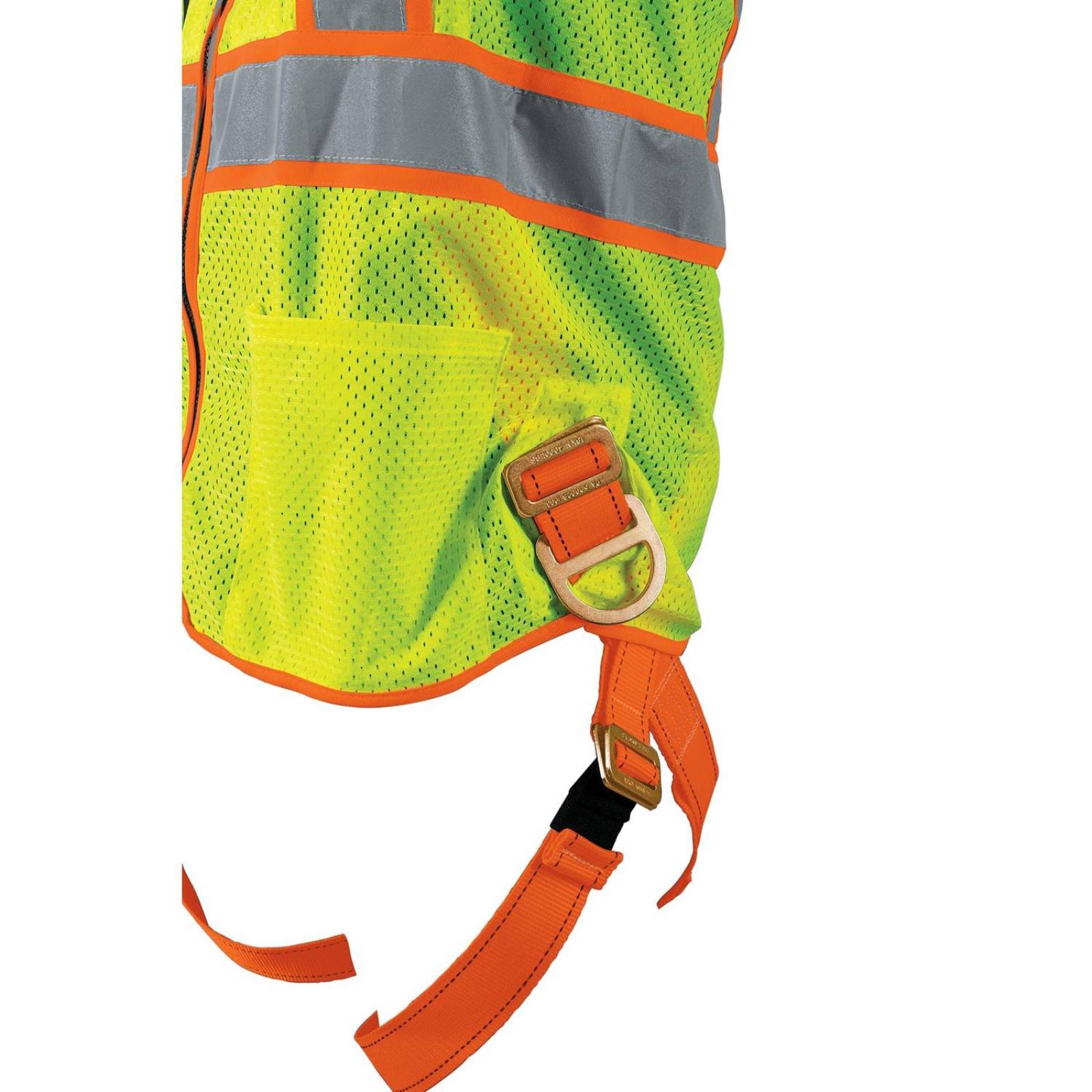 Chaleco de seguridad para arnés, alta visibilidad, verde 