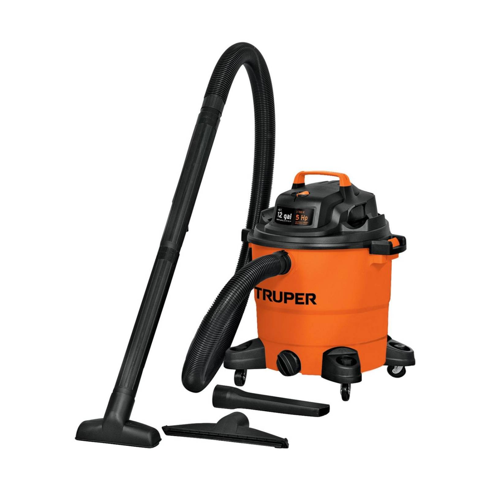 Aspiradora de sólidos y líquidos, 12 gal, plástica, Truper 