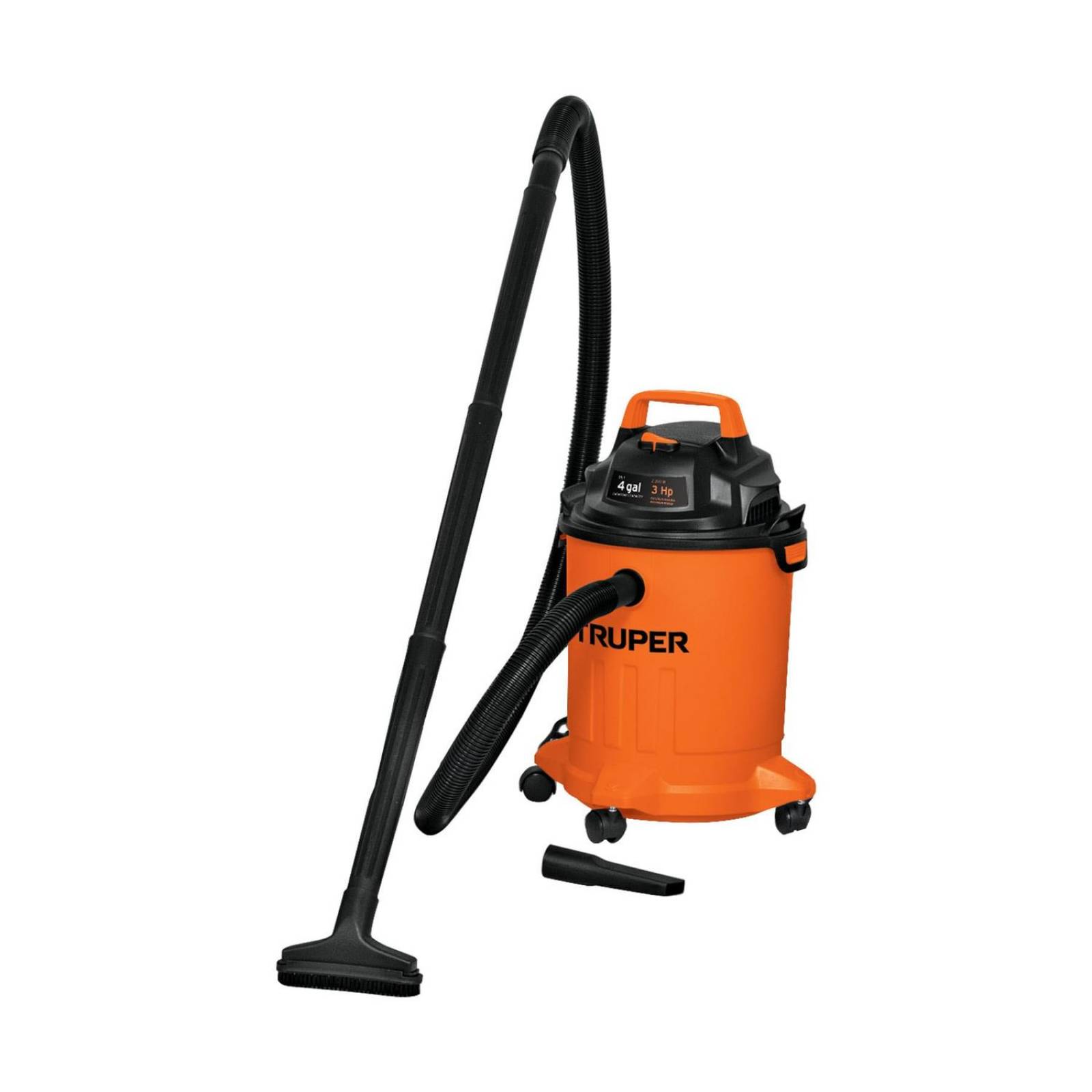 Aspiradora de sólidos y líquidos, 4 gal, plástica, Truper 