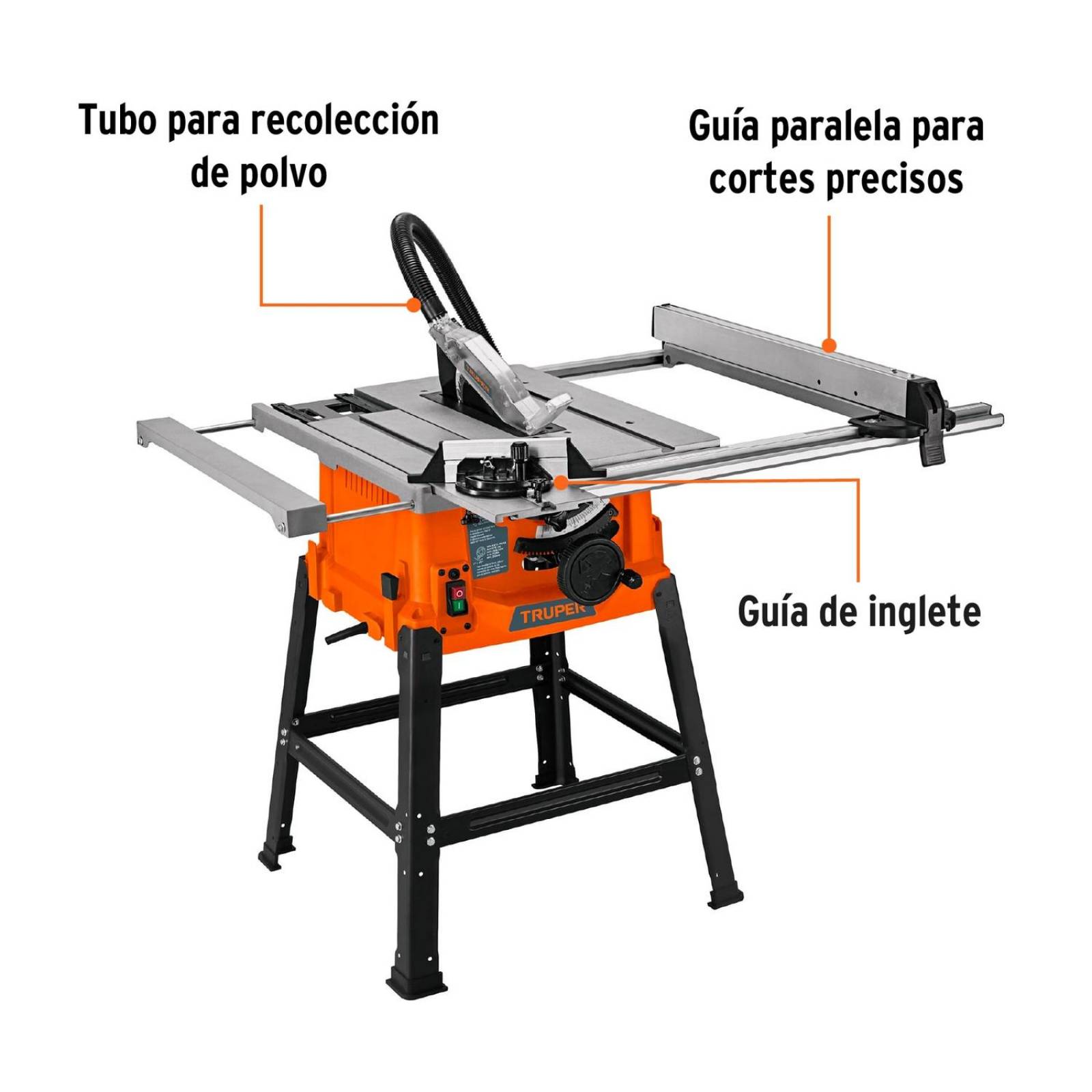 Sierra de mesa 10" de 1900 W (2-1/2 HP) con base, Truper 