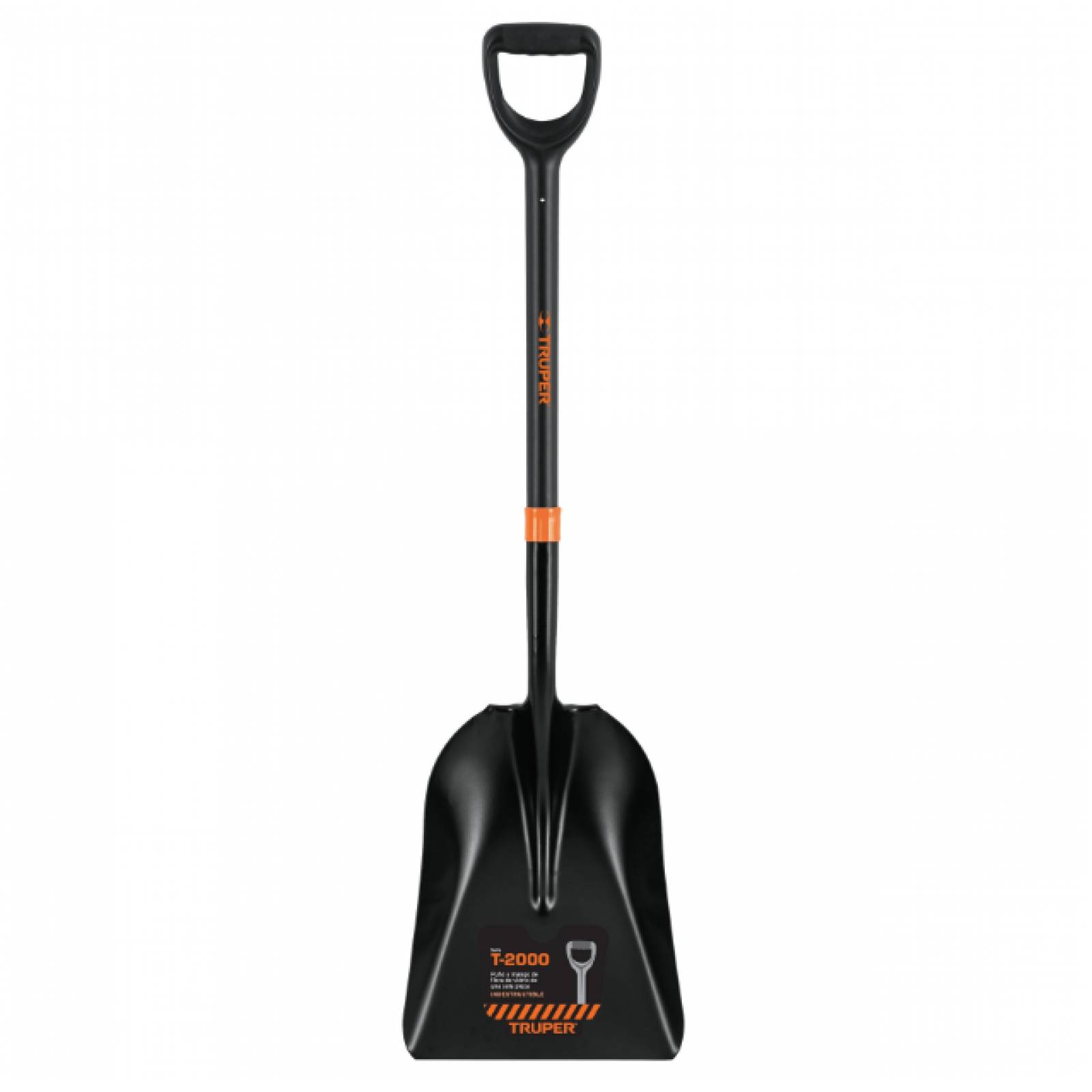 Pala carbonera T-2000, puño "Y" mango fibra de vidrio Truper 