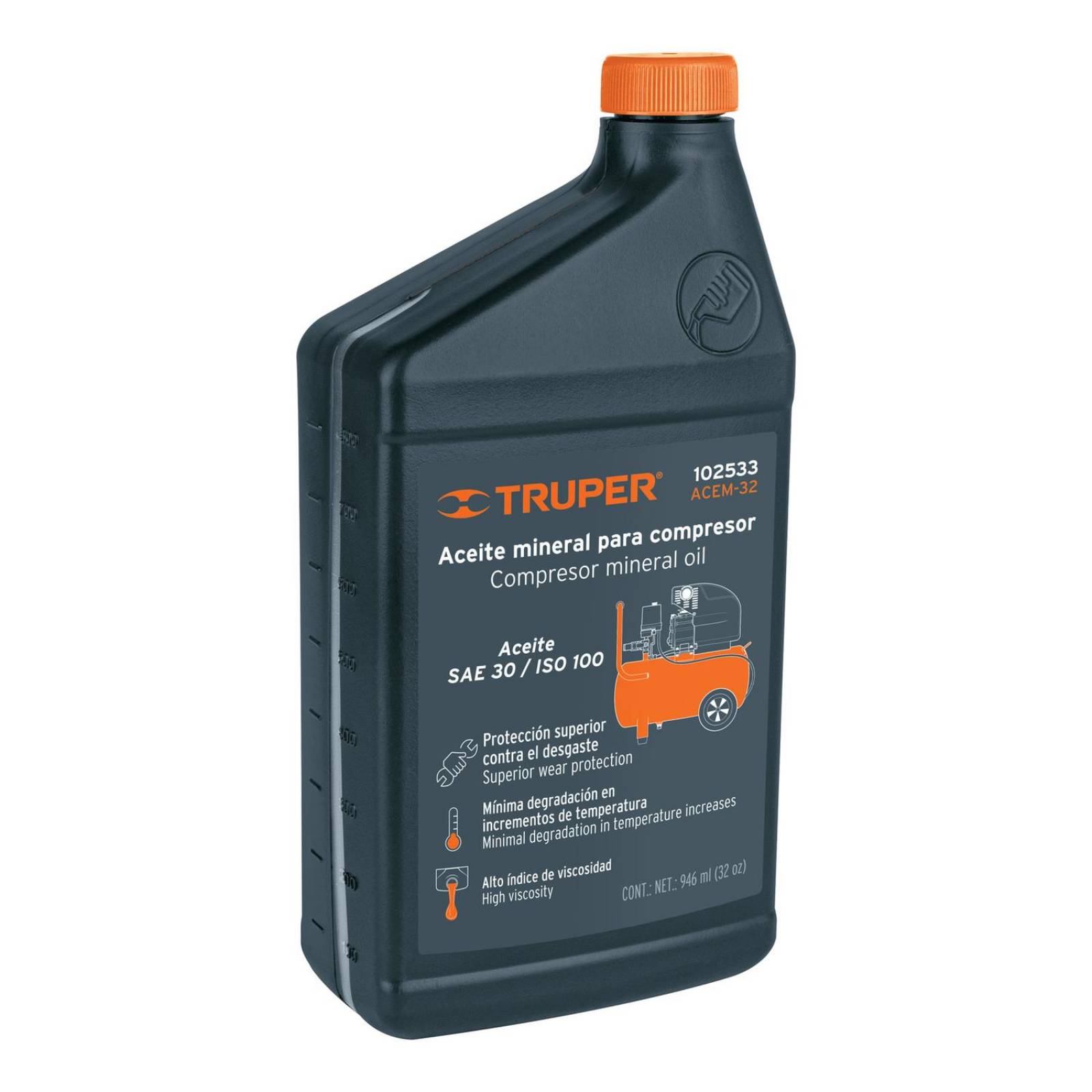 Aceite Mineral Para Compresor, 946Ml (32Oz), Truper