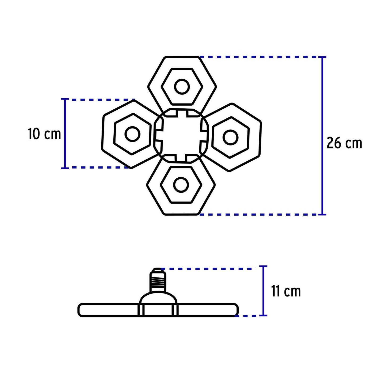 Luminario de LED 100 W, aluminio con 4 paneles abatibles 