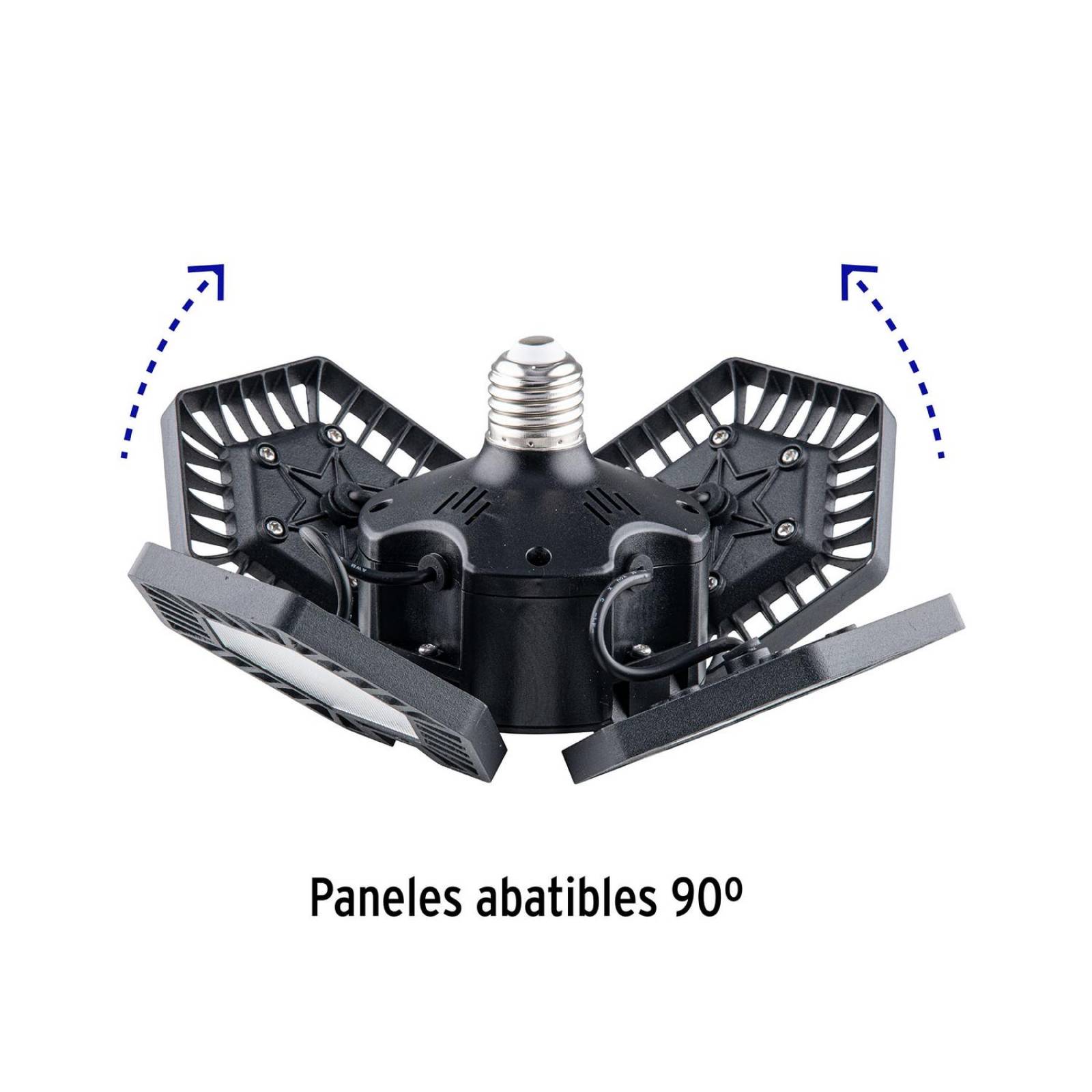 Luminario de LED 100 W, aluminio con 4 paneles abatibles 