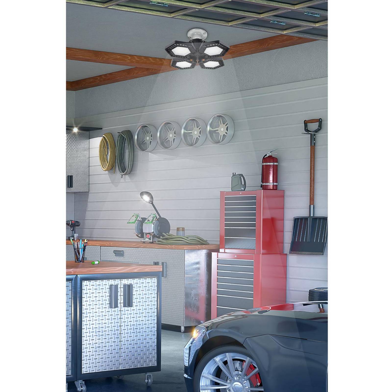 Luminario de LED 100 W, aluminio con 4 paneles abatibles 