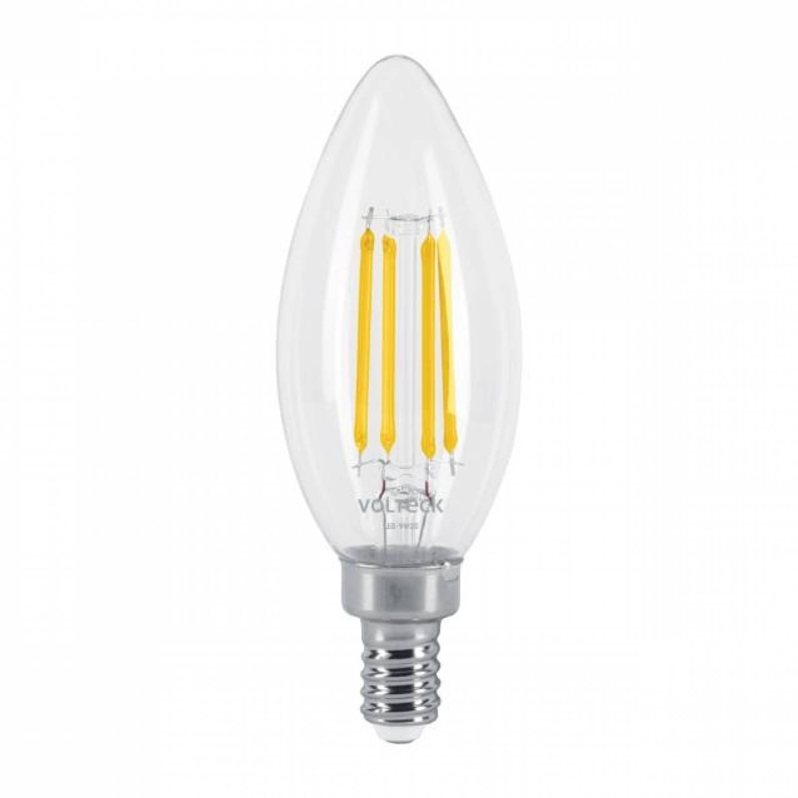 Lámpara LED tipo vela 4 W con filamento base E12 luz cálida 