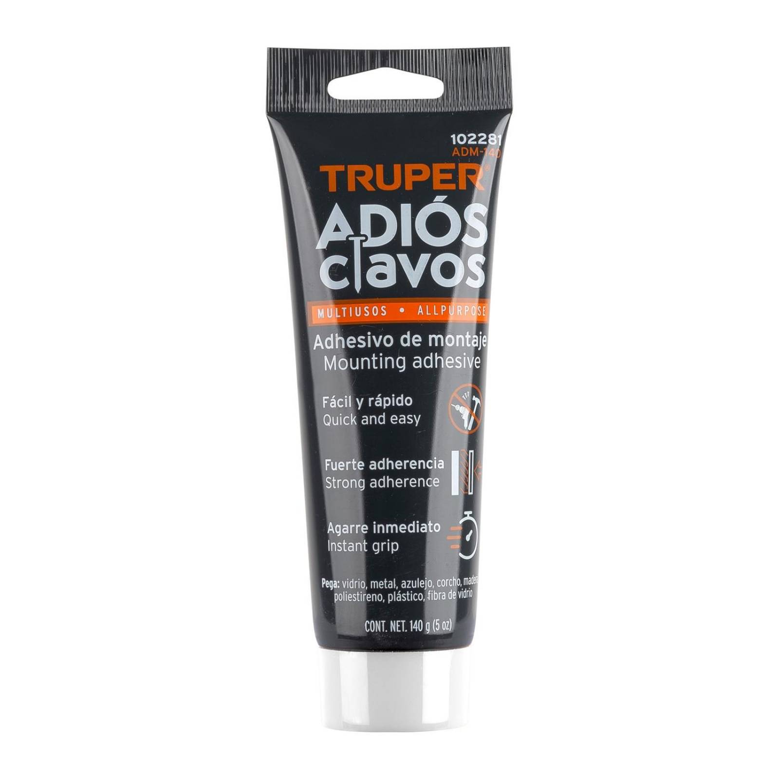 Adhesivo de montaje Adiós clavos, 140 g, Truper 
