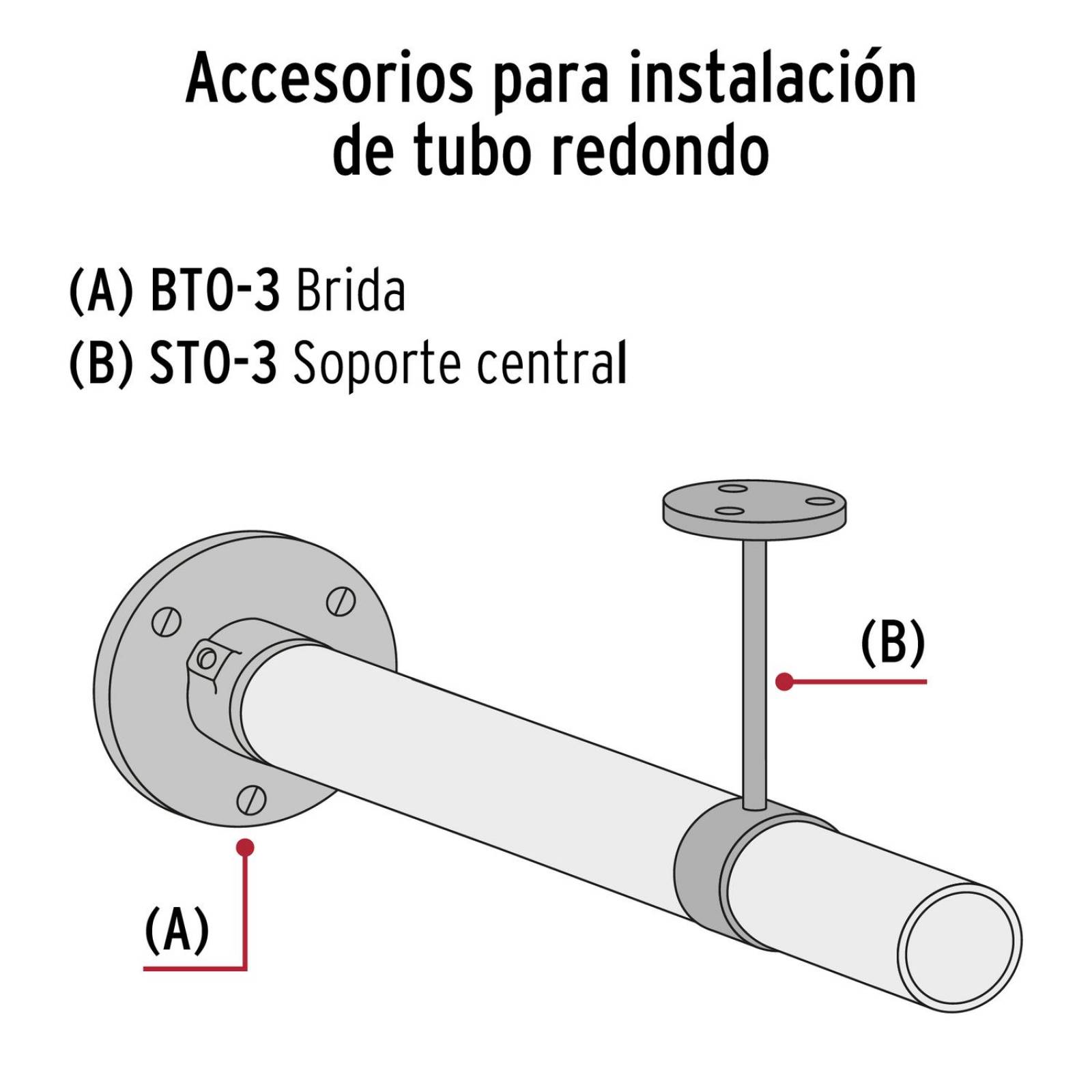Tubo redondo de 2.4 m en acero cromado para closet, Hermex 