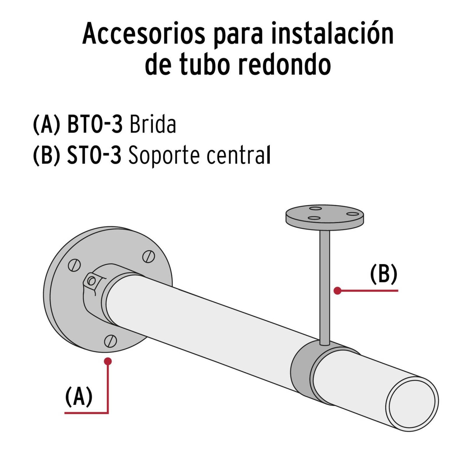 Tubo redondo de 3.0 m en aluminio para closet, Hermex 