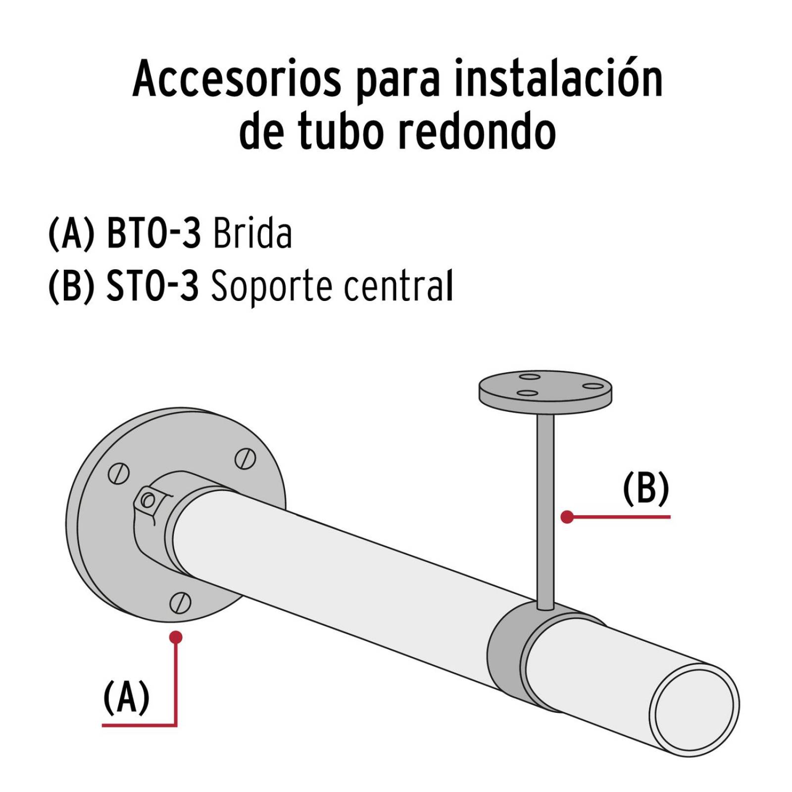 Tubo redondo de 1.8 m en acero cromado para closet, Hermex 
