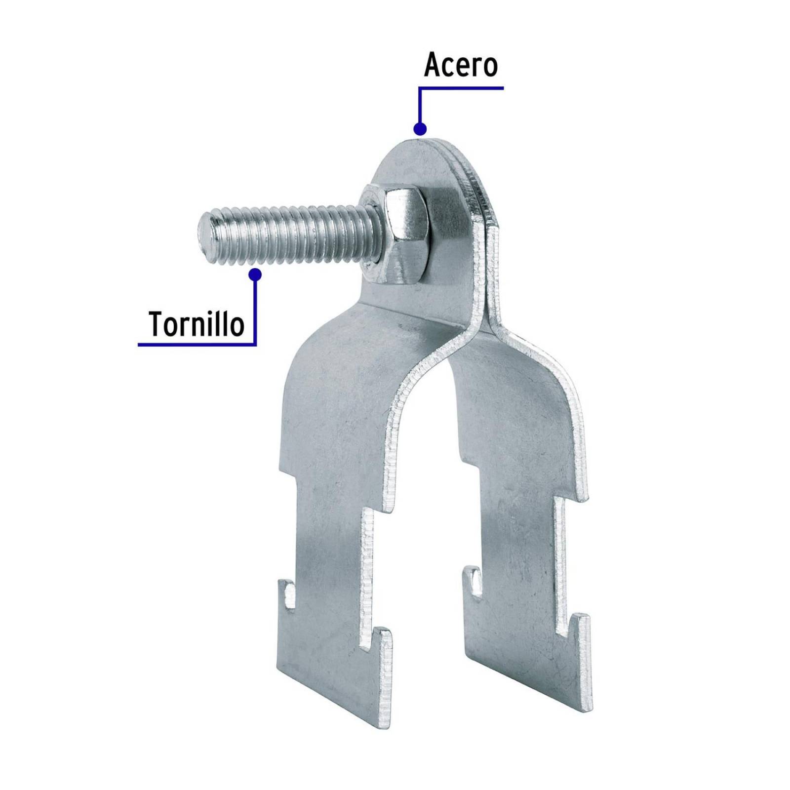 Abrazadera para unicanal, 3/4", Volteck 