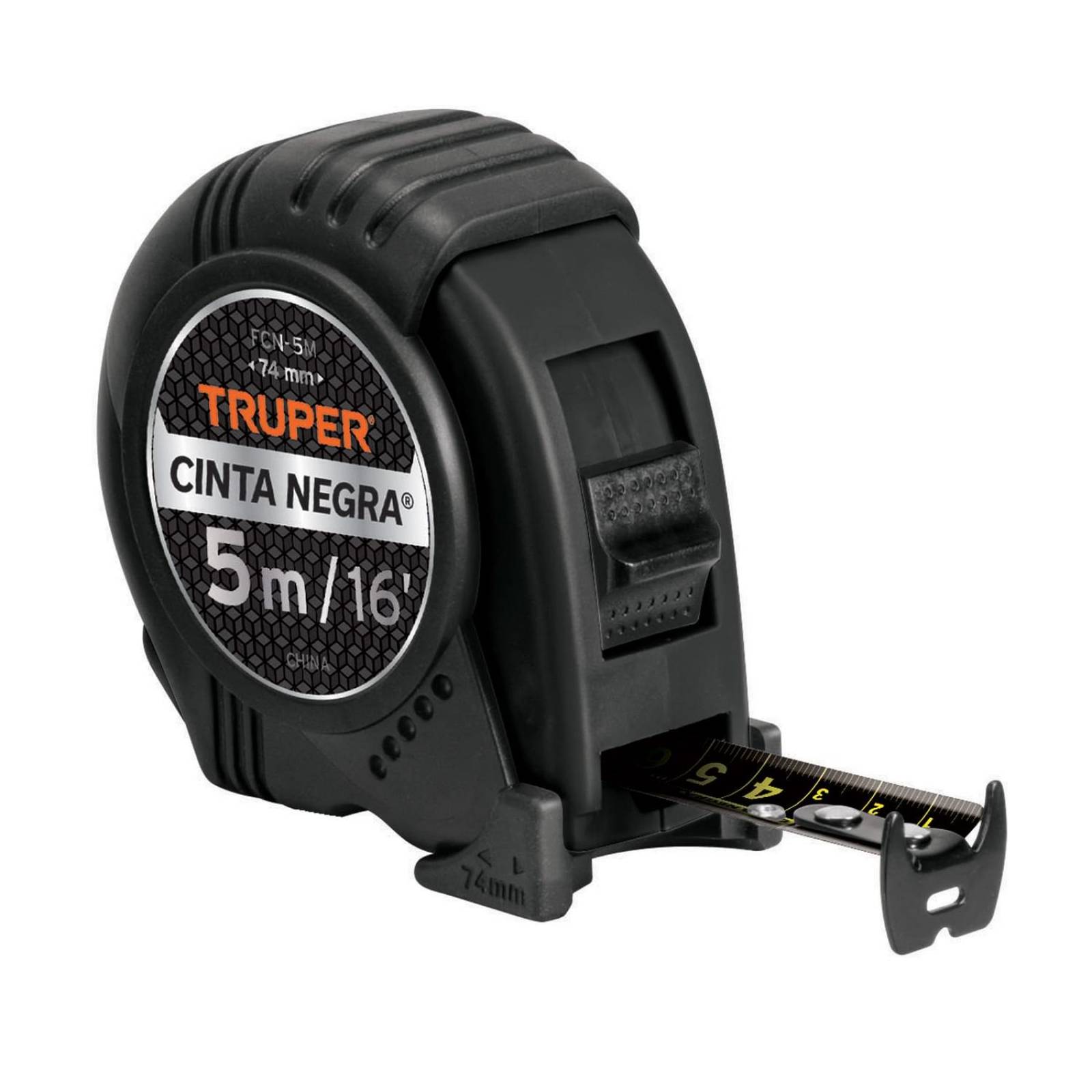 Flexómetro Cinta Negra, 5 m, cinta 19 mm, Truper