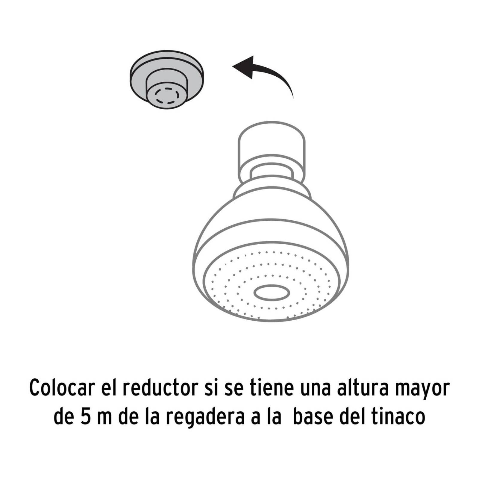 Regadera eléctrica, 4 temperaturas, 16.5cm, gris, Foset 