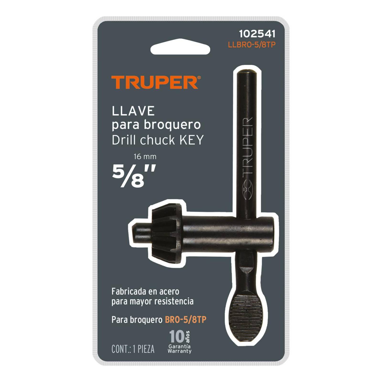 Llave para broquero 5/8" para taladro de piso, Truper 