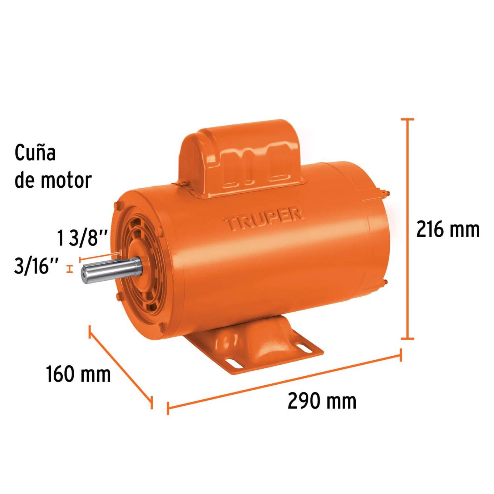 Motor eléctrico monofásico de 1 HP, alta velocidad, Truper