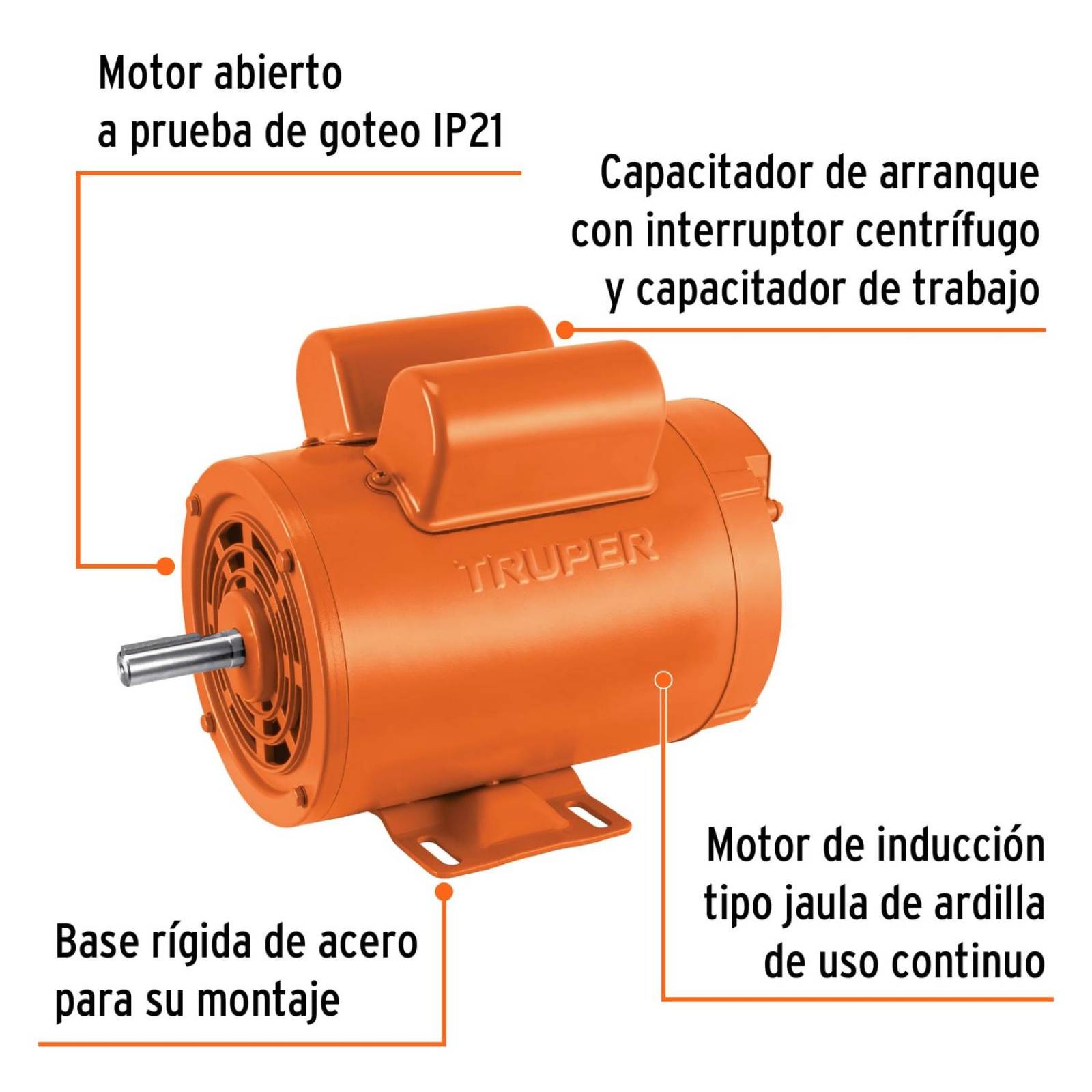 Motor eléctrico monofásico de 1 1/2 HP, baja velocidad 