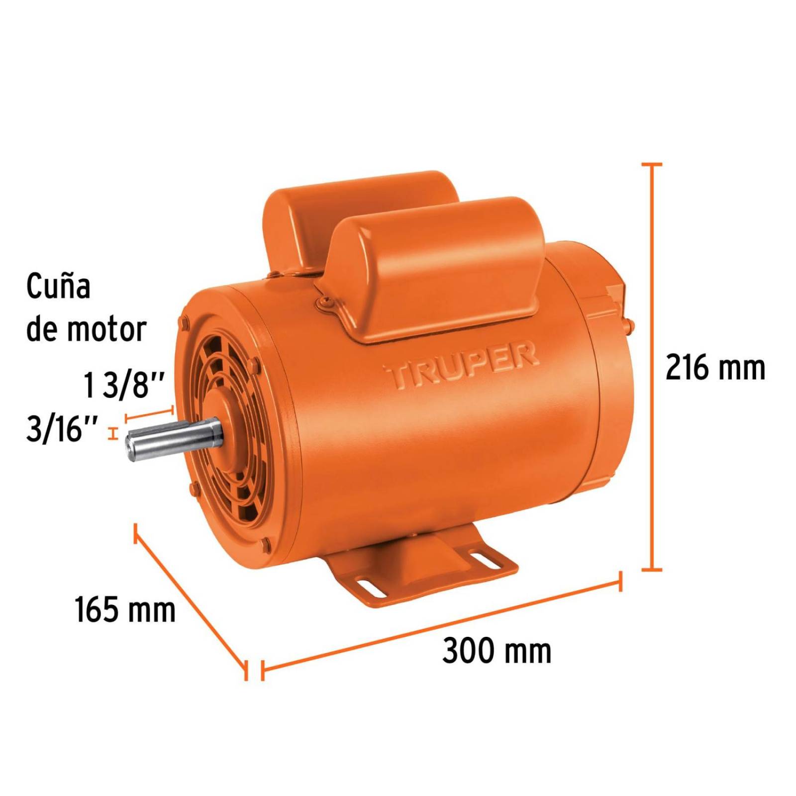 Motor eléctrico monofásico de 1 1/2 HP, baja velocidad 