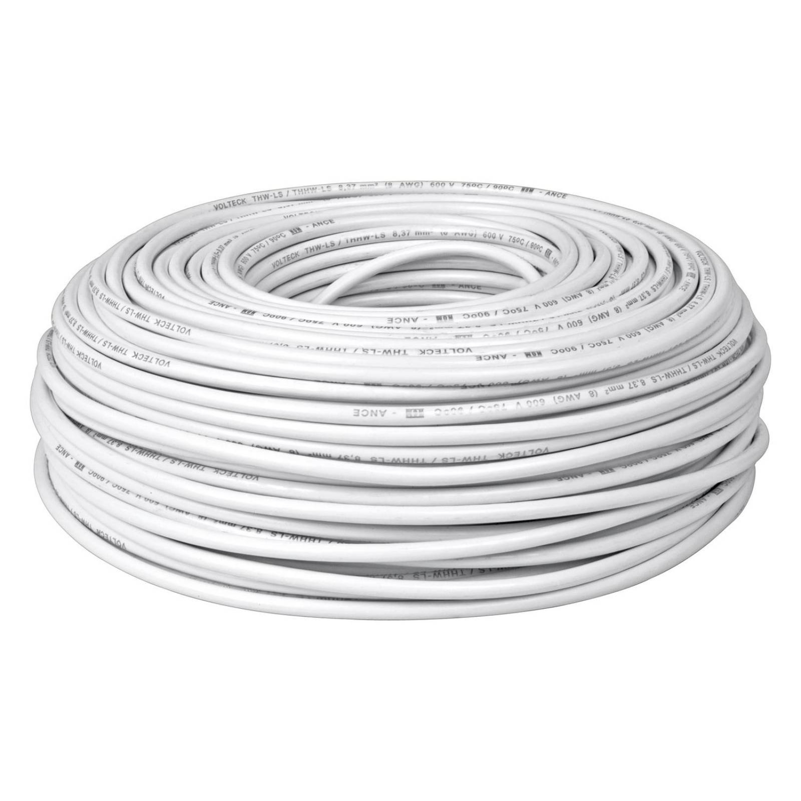 Rollo de 100 metros de cable THW CCA 8 AWG blanco, Basic 