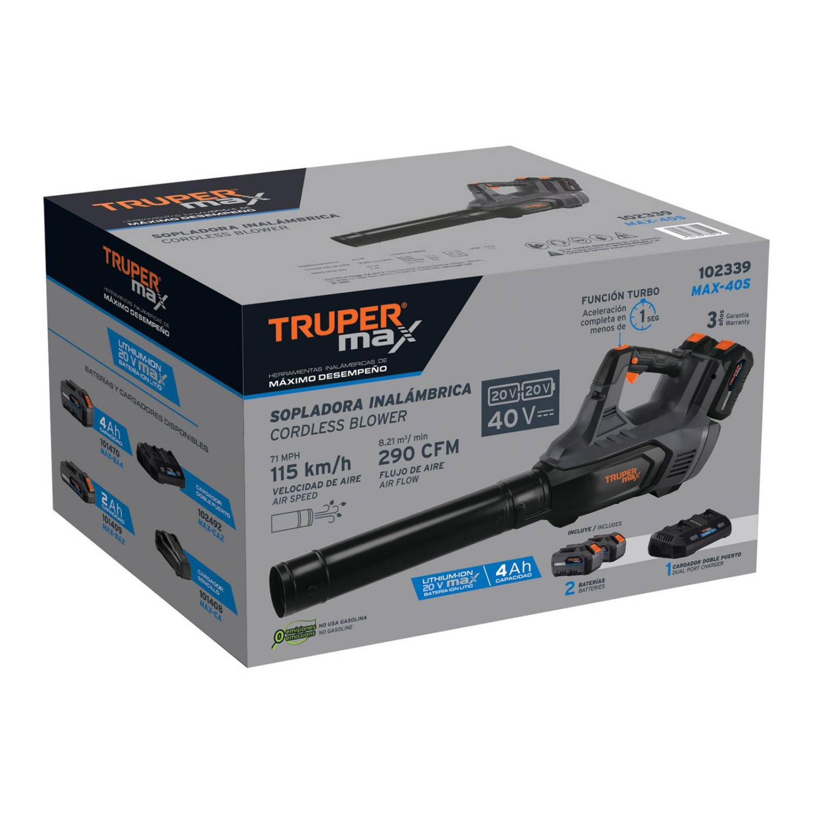 Sopladora inalámbrica, 40V, Truper MAX 
