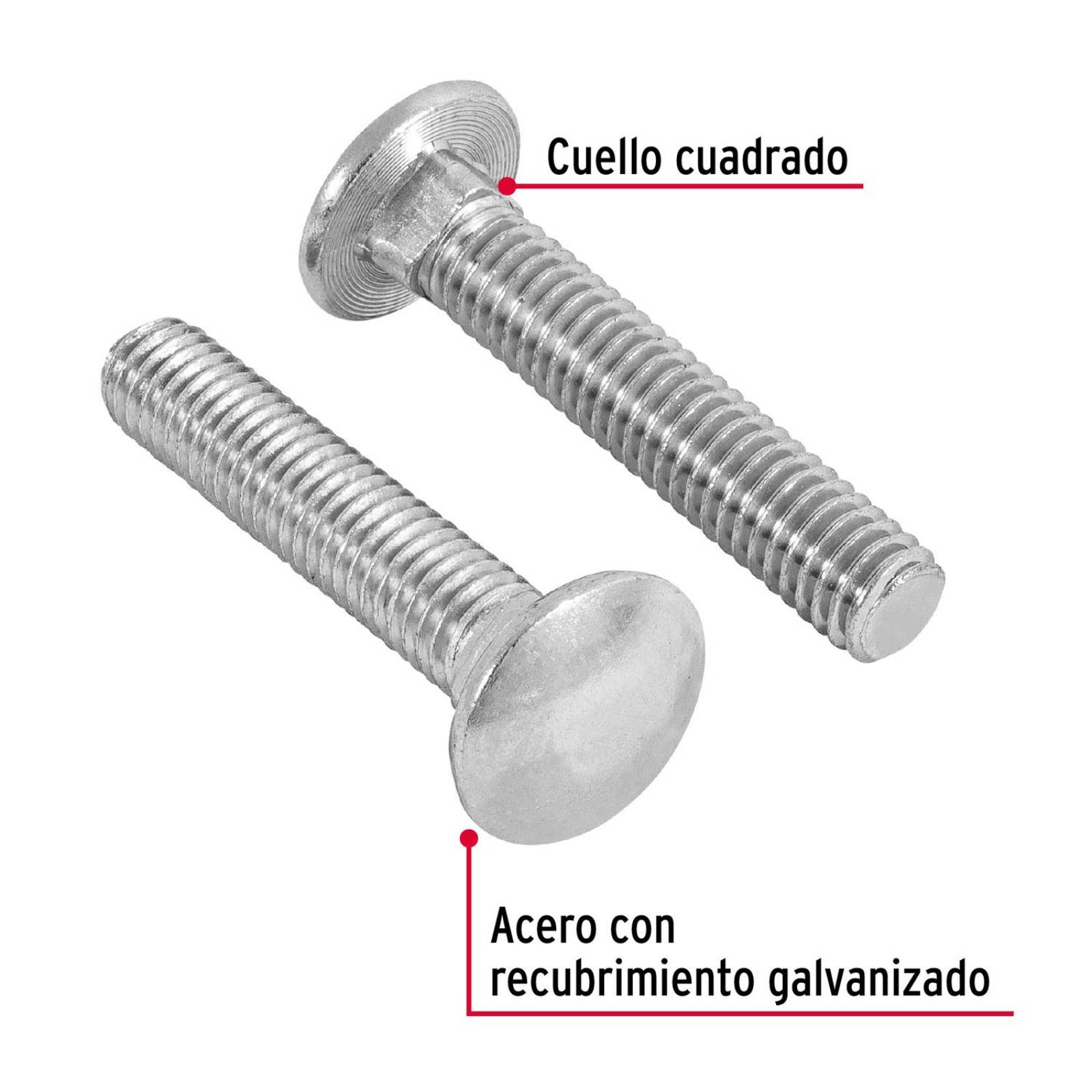 Tornillo tipo coche, 3/8 x 2', bolsa con 60 piezas Fiero
