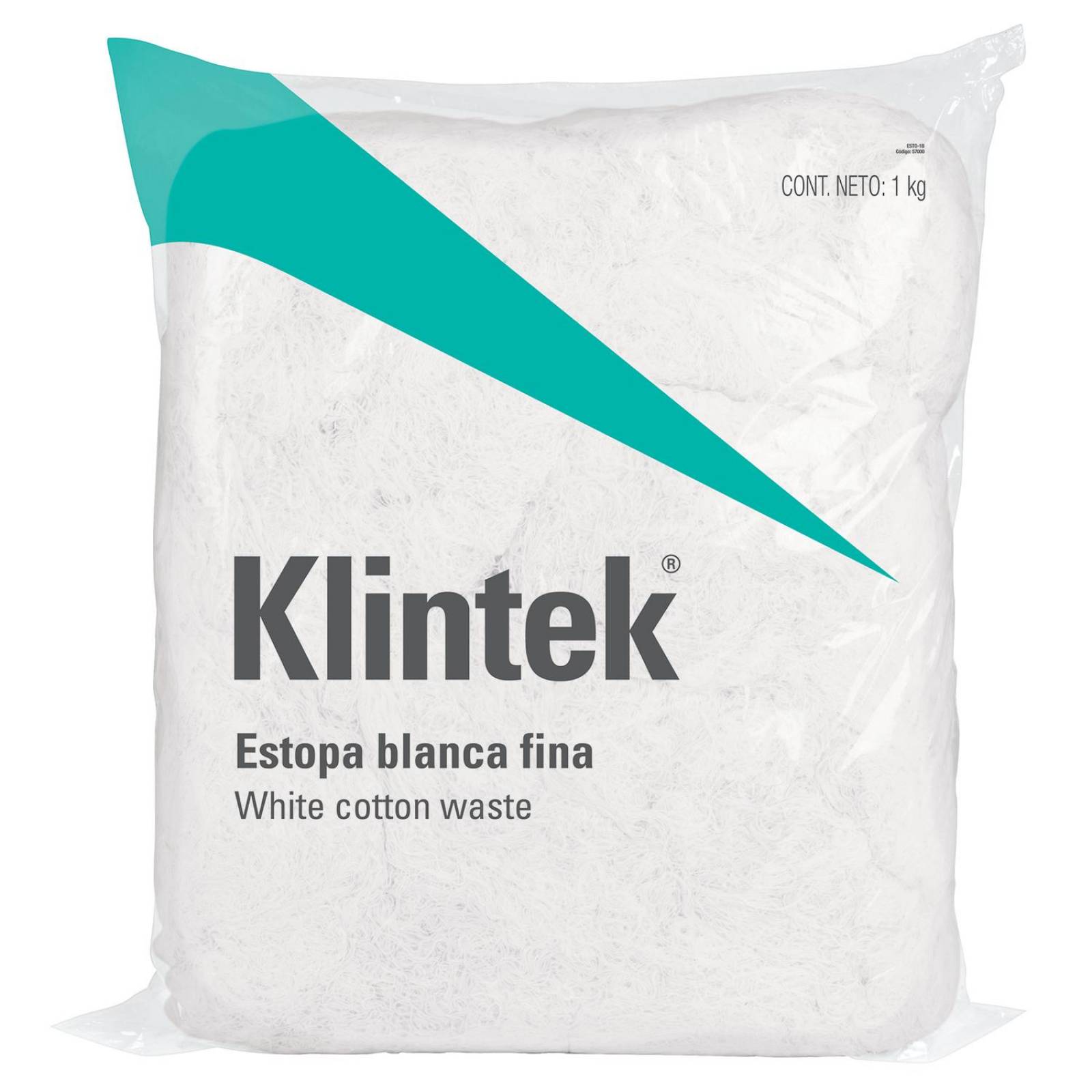 1 kg de estopa color blanca, Klintek 