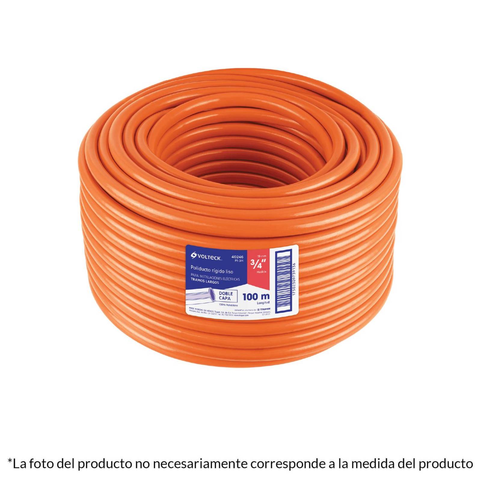 Poliducto 1/2' rígido, rollo con 100 metros 