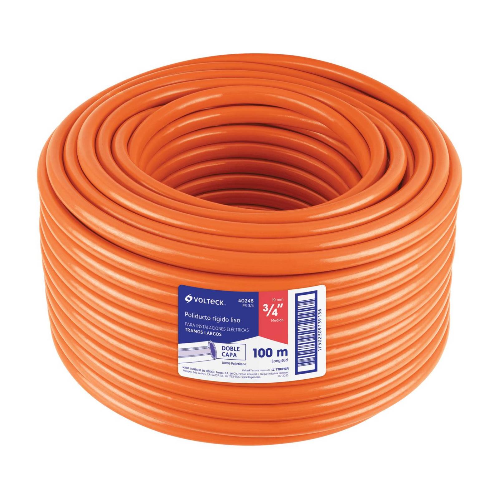 Poliducto 3/4' rígido, rollo con 100 metros 