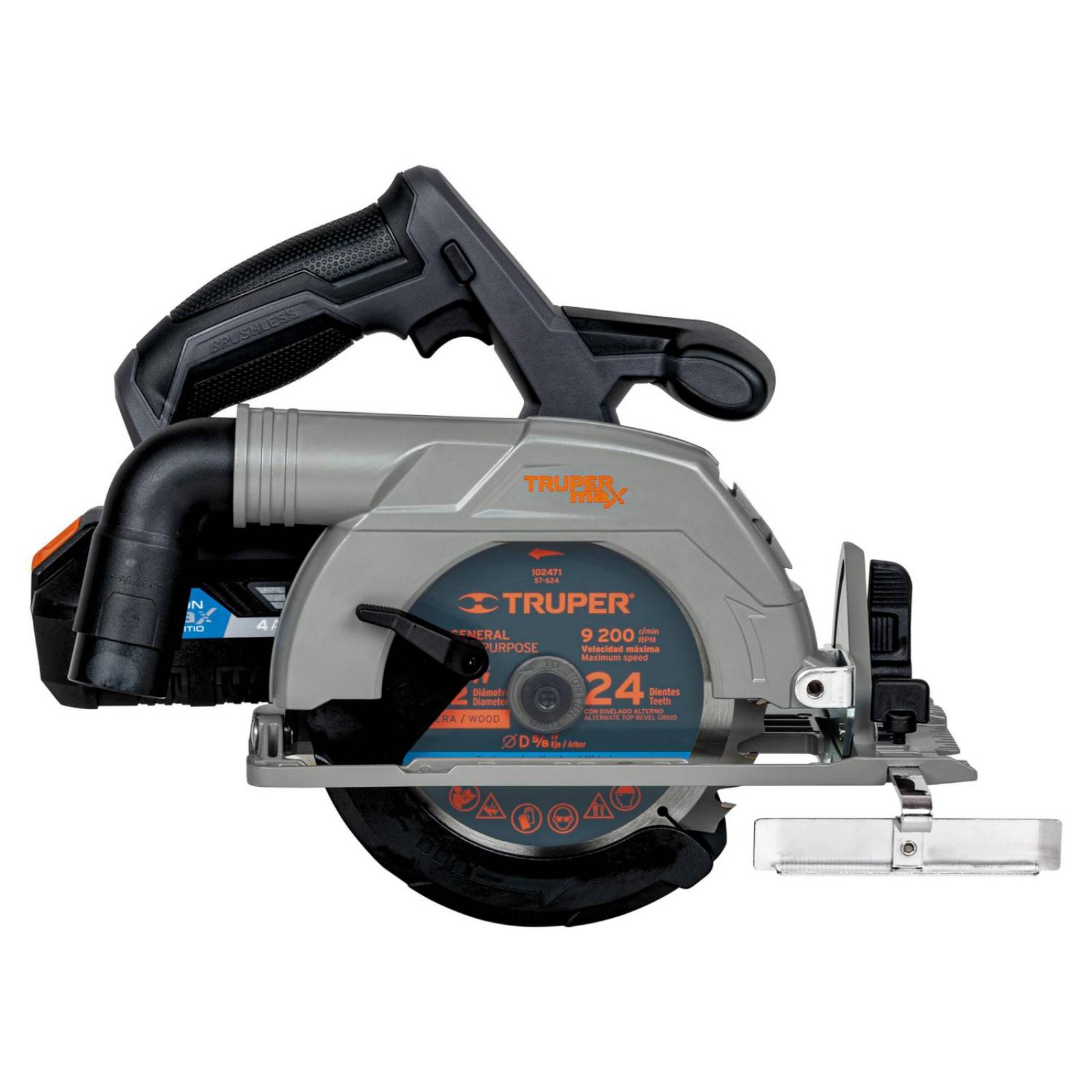 Sierra circular inalámbrica 6-1/2', 20V, sin carbones 