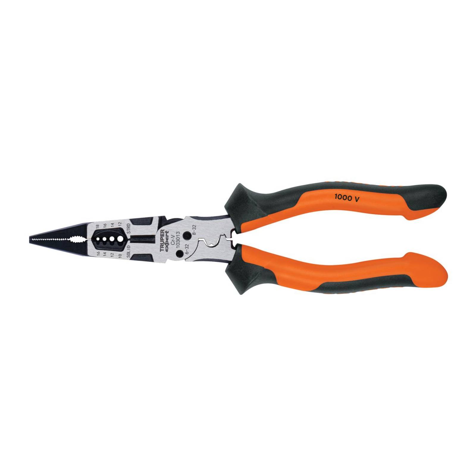 Pinza multiuso 8' punta larga, comfort grip, Truper expert