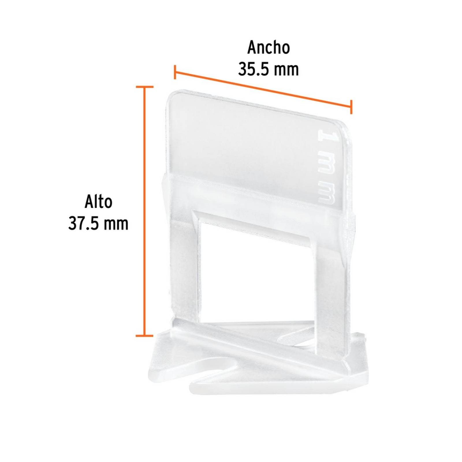 Anclas de 1 mm, para nivelación de azulejos. Bolsa con 100 pzas. 