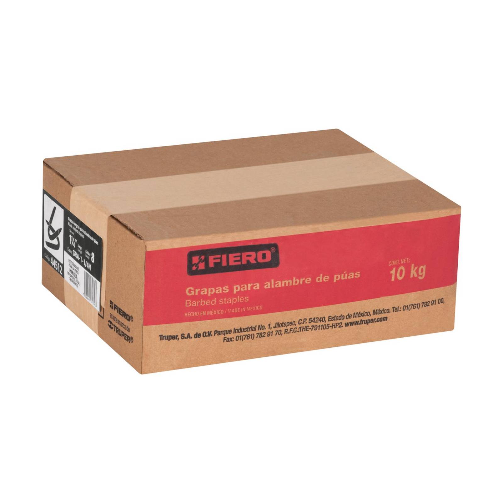 Grapas 1-1/4" negras p/alambre de púas. Caja con 10 kg 