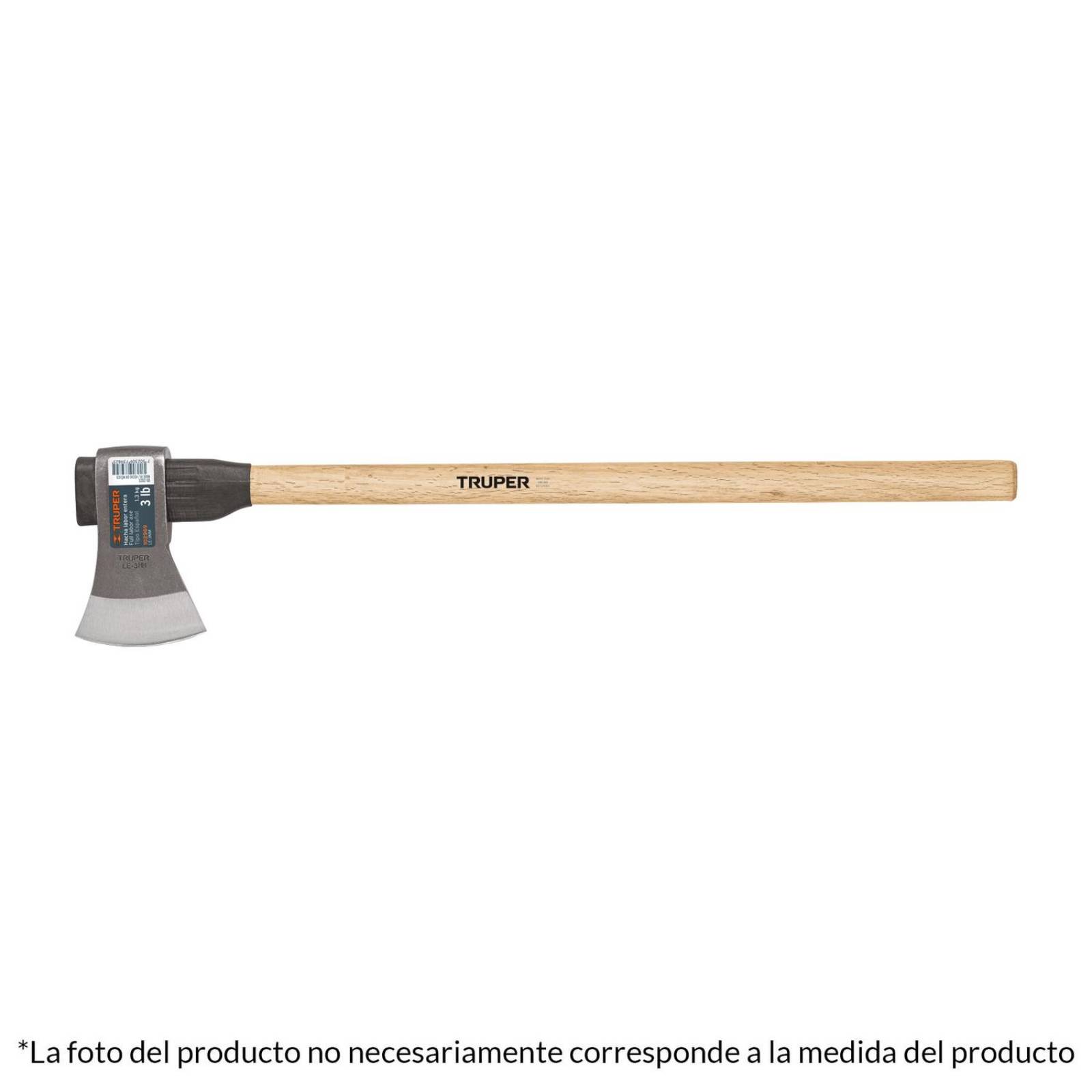 Hacha media labor 3-1/2 lb con mango de madera de 36',Truper 