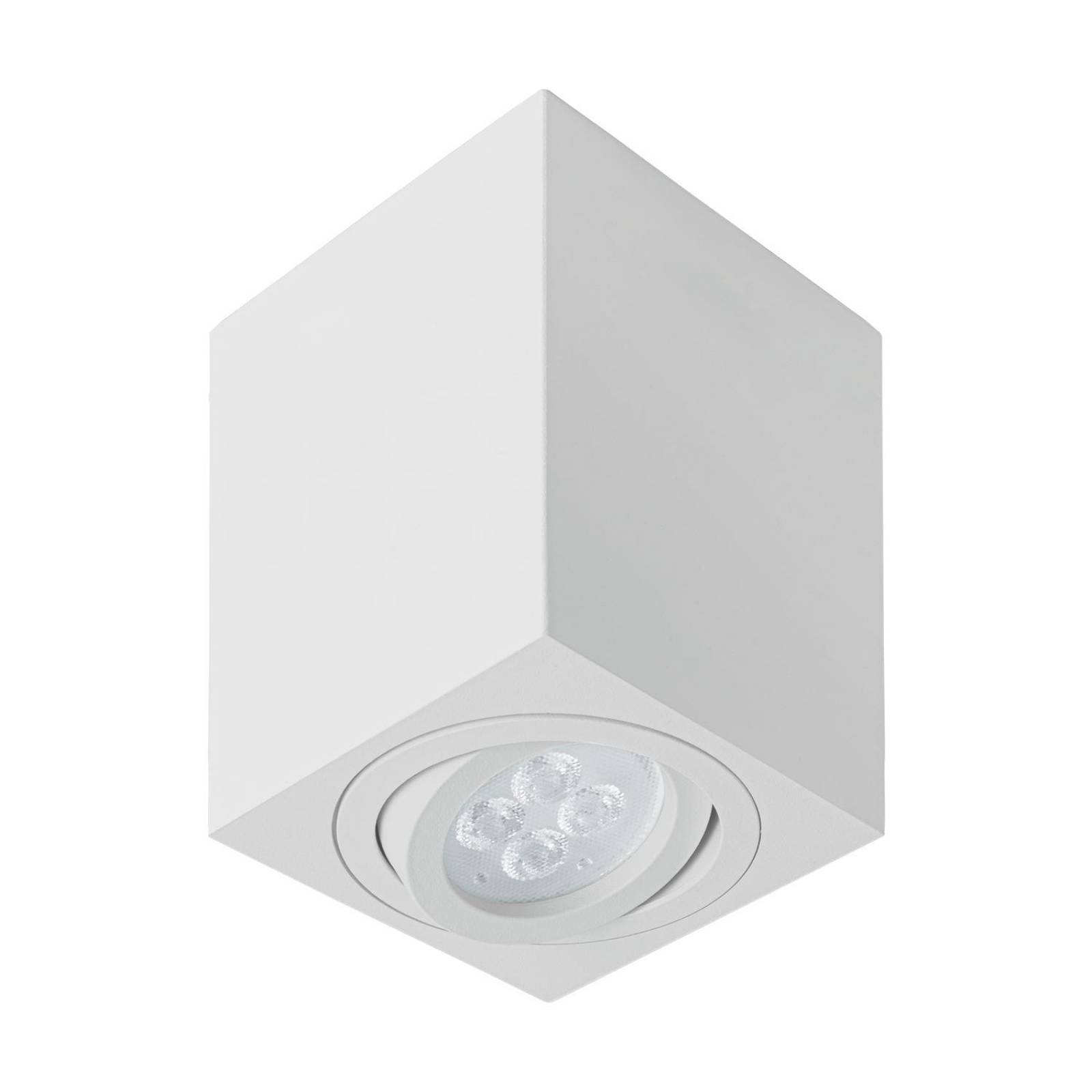 Luminario de sobreponer c/spot dirigible, cuadrado, blanco 