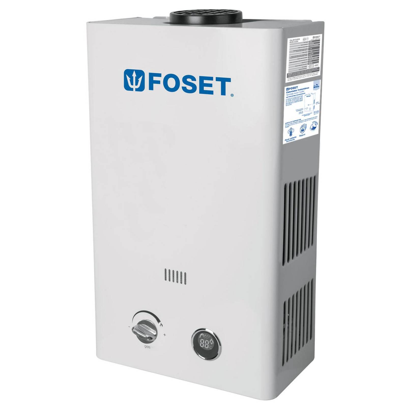 Calentador instantáneo, 11L, 2 servicios, gas natural, Foset 