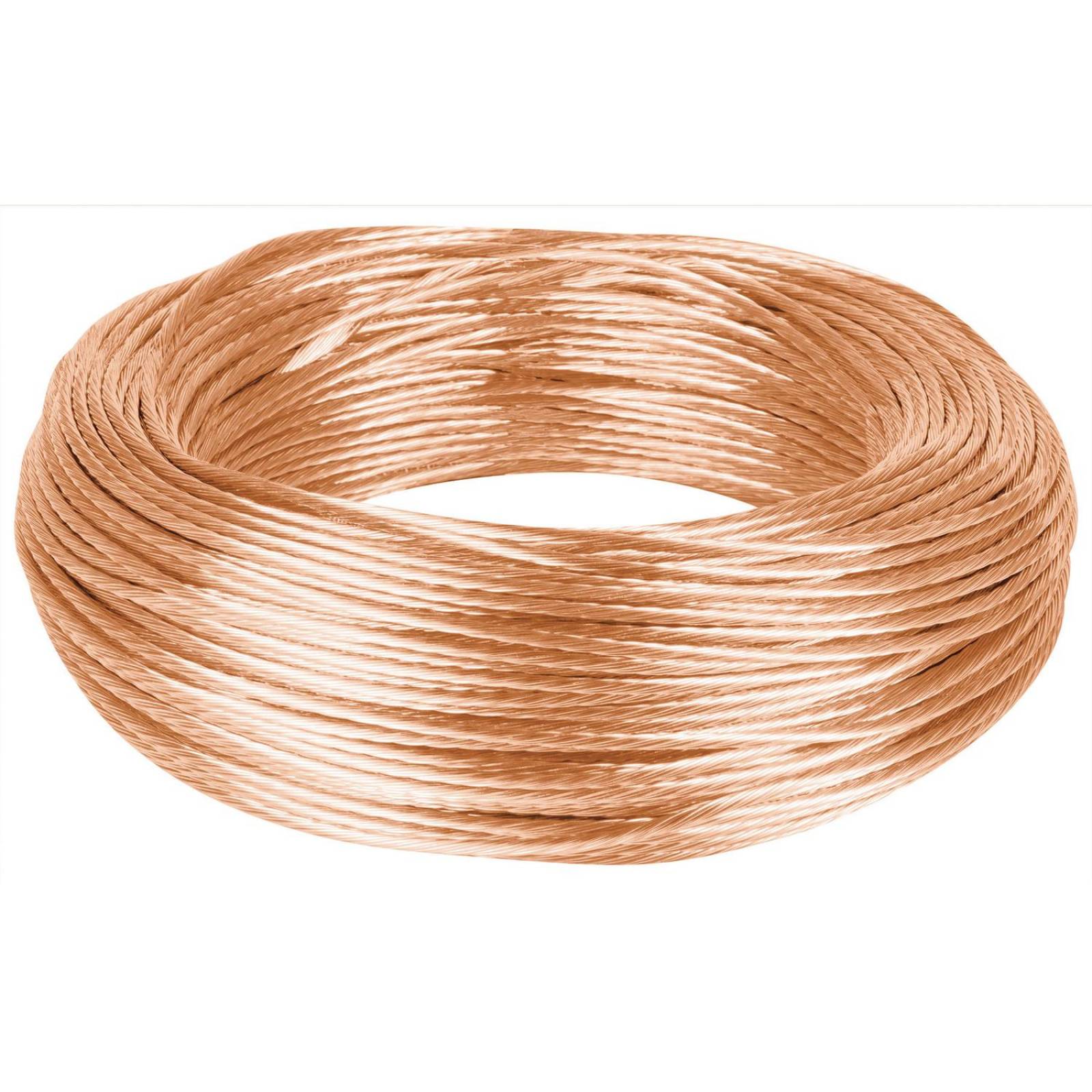 Cable desnudo de cobre calibre 10 AWG, rollo 100 m