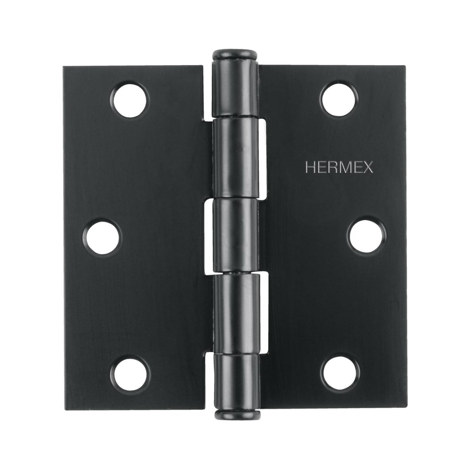 Bisagra cuadrada 3 1/2' acero negro, cabeza plana, Hermex. 10 piezas. 