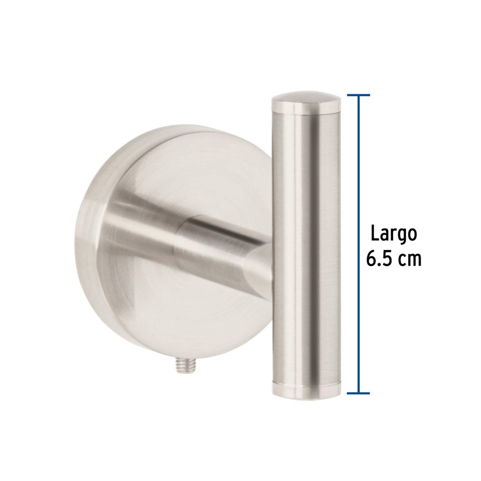 Gancho sencillo metálico acabado satín, Foset Túbig 