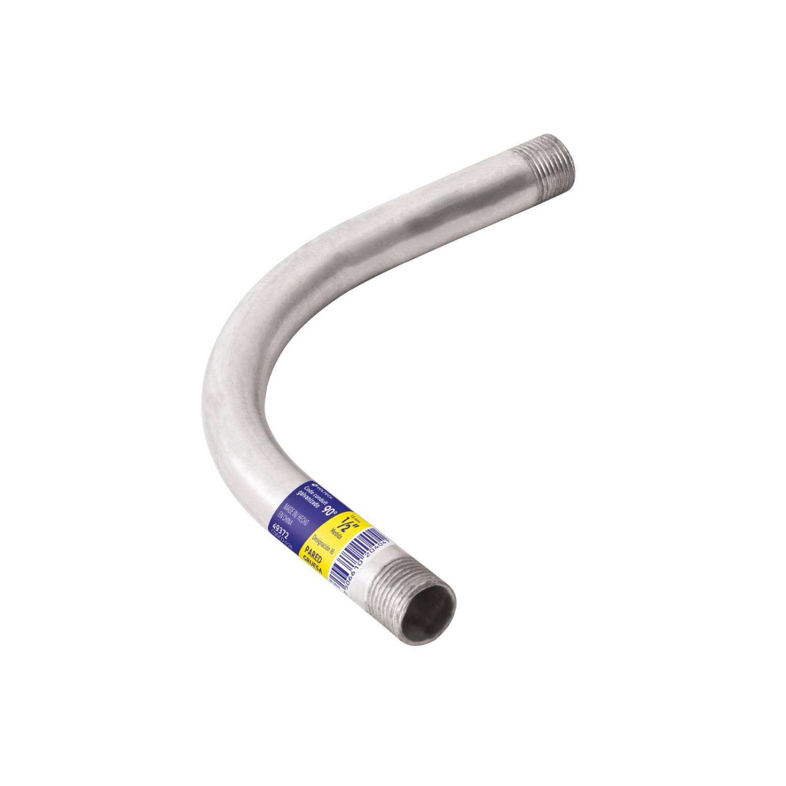 Codo Conduit 90 de 1/2' galv. pared gruesa, et. Amarilla