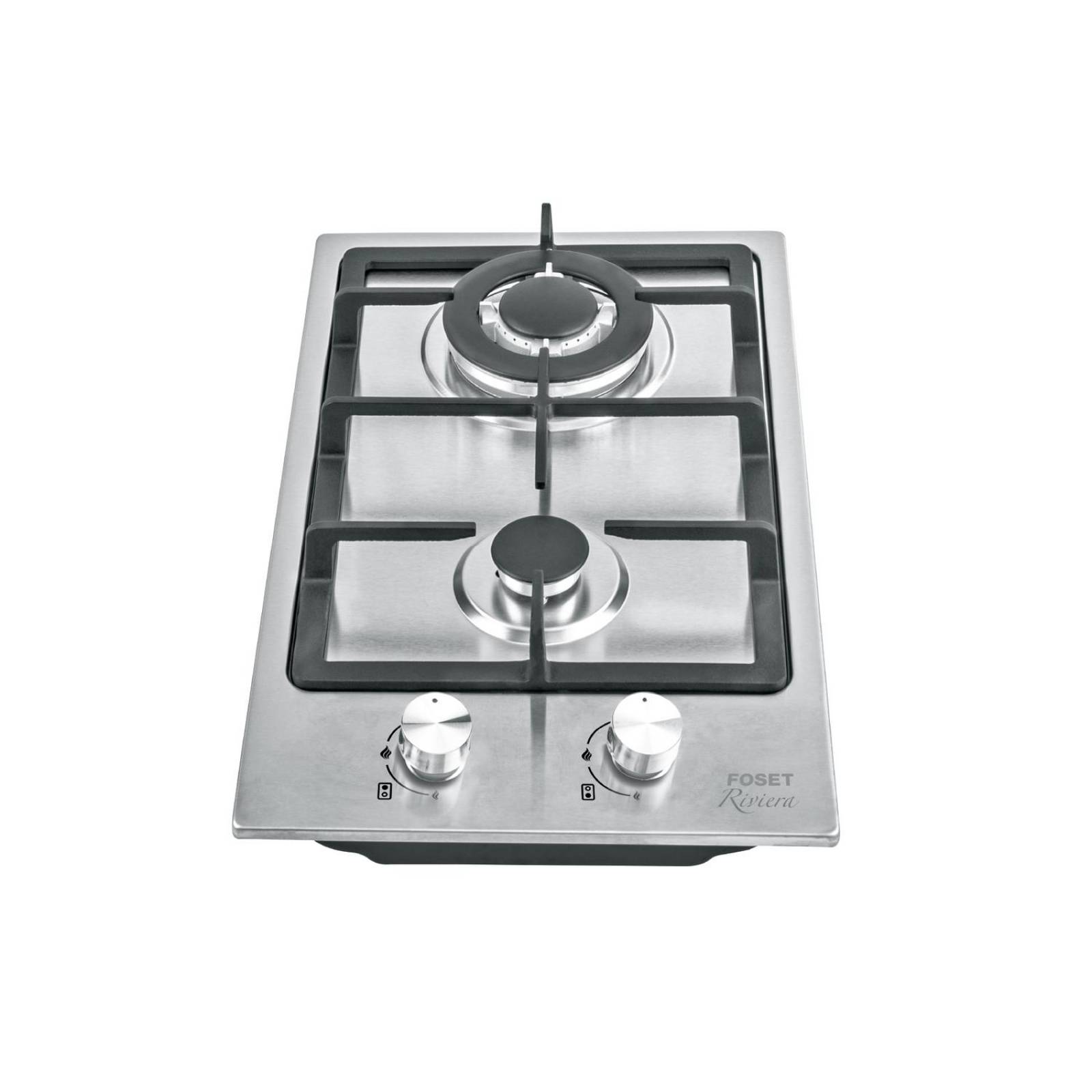 Parrilla gas empotrable 30cm, 2 quem, acero inox, Riviera