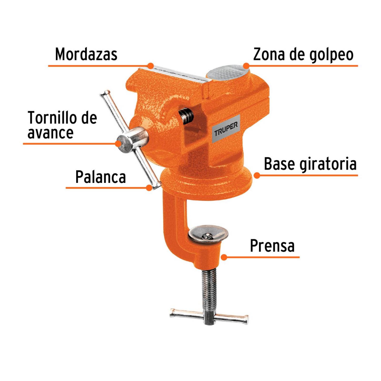 Tornillo de banco 2.5' para joyero, Truper 