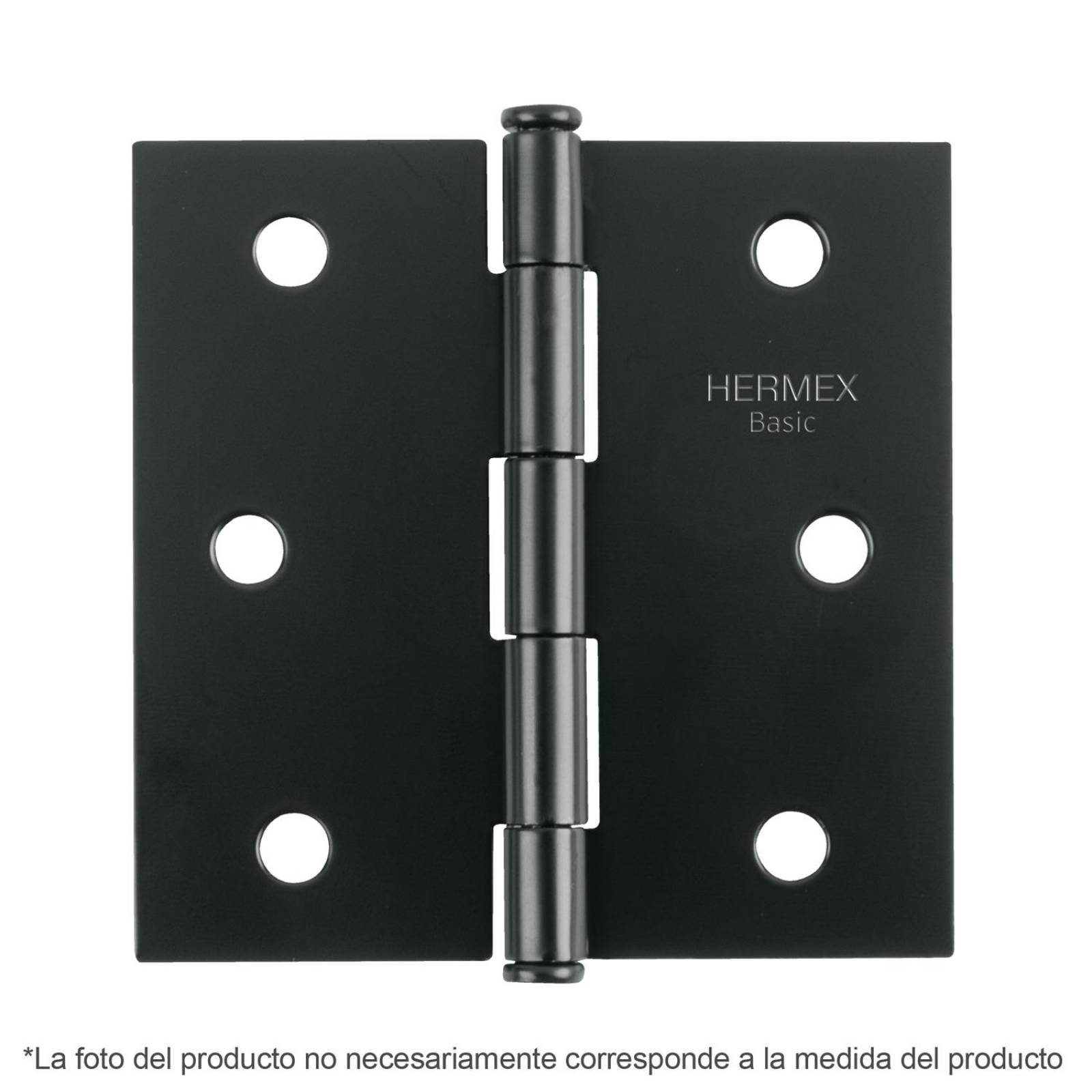 Bisagra cuadrada 3-1/2', negro mate, cabeza plana, Basic. 10 piezas 