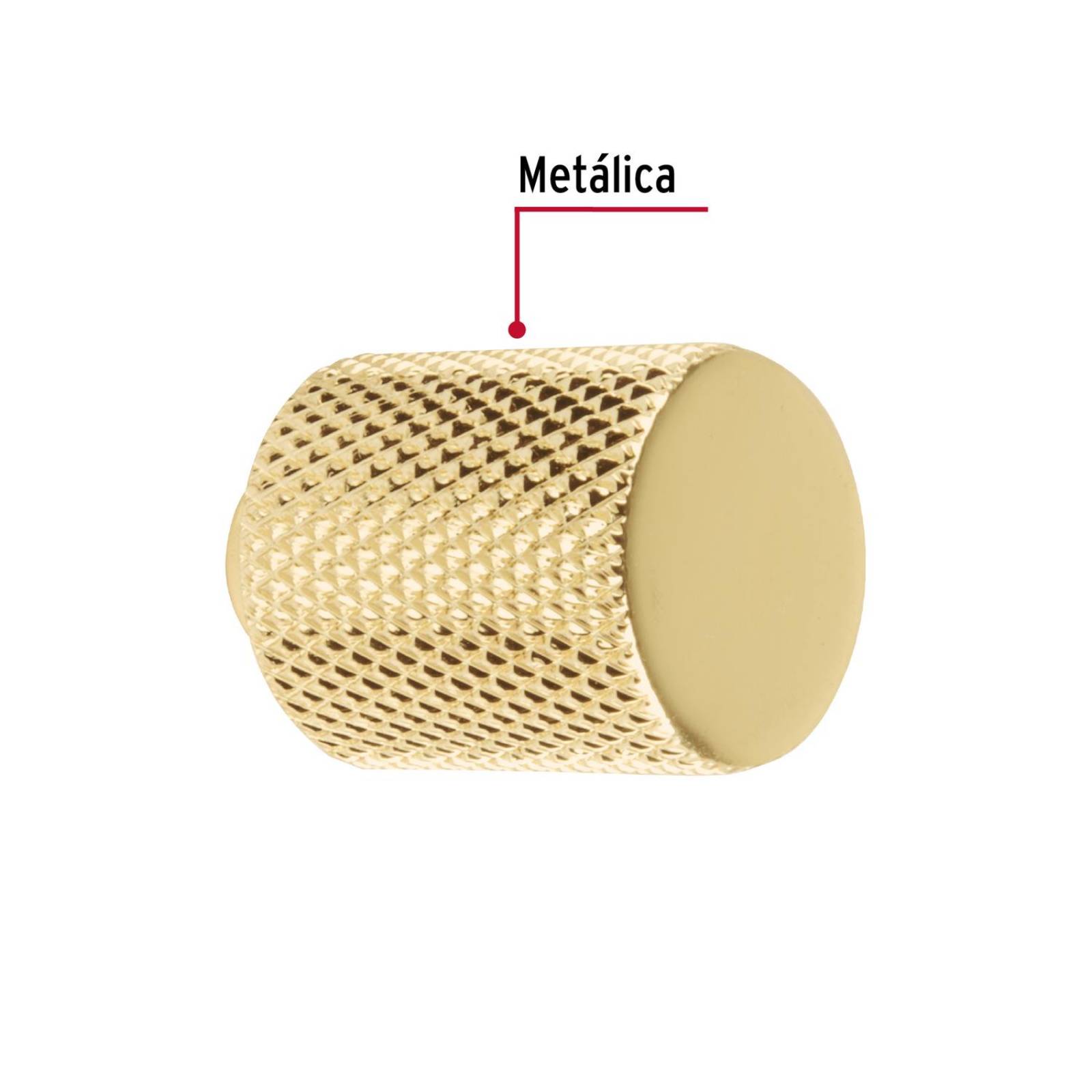 Perilla metálica estilo 'Cádiz', latón brillante, Hermex 